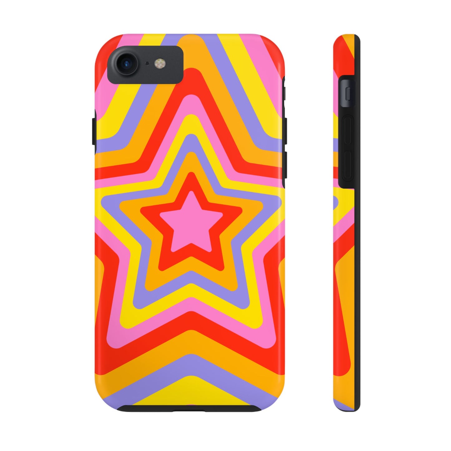 Colorful Star Pattern Tough Phone Cases | Durable Phone Cover, Unique Gifts, Trendy Accessories, Fun Tech Style