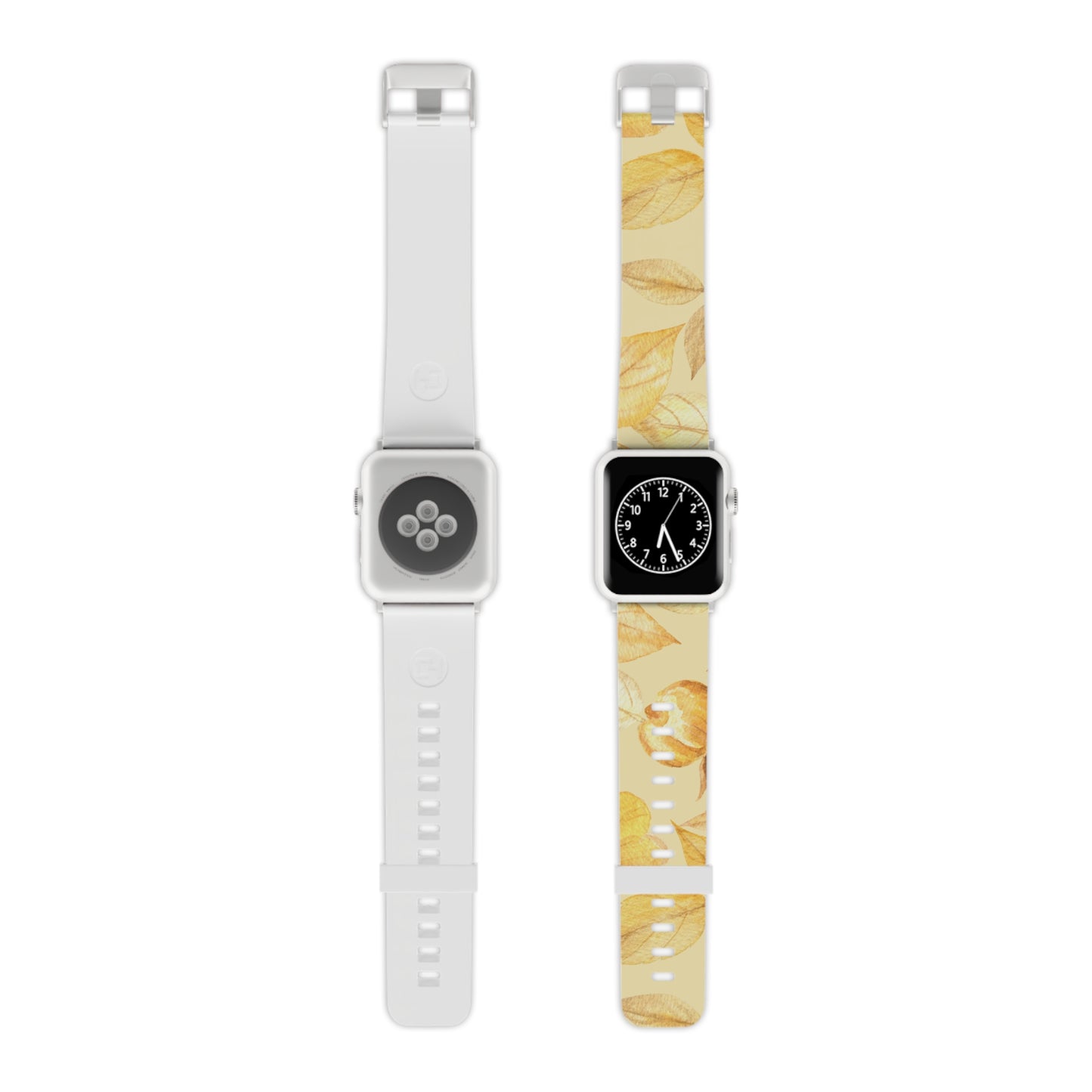 Yellow Dusk Apple Watch Band - Elegant Design with Leaf Patterns