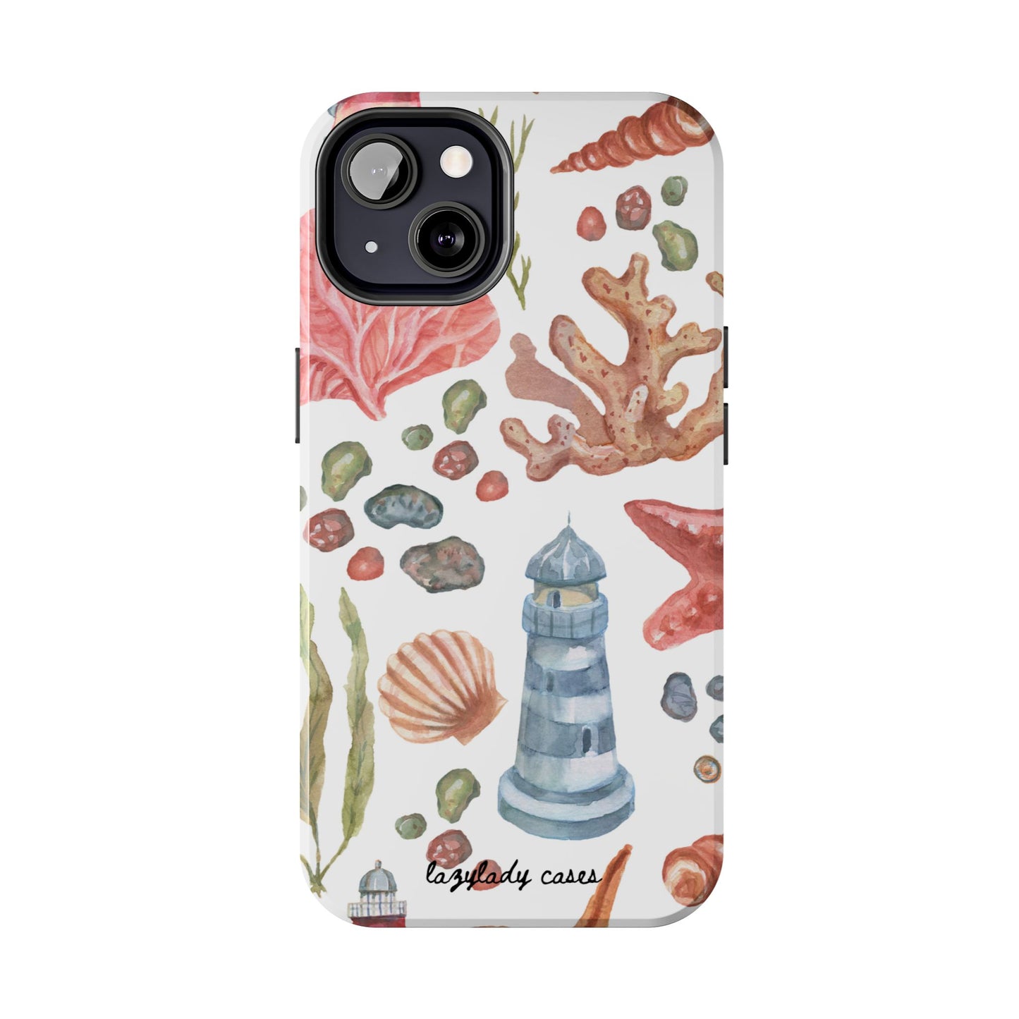 Coastal Art Tough Phone Cases - Stylish Beach Vibes with Lighthouse Design