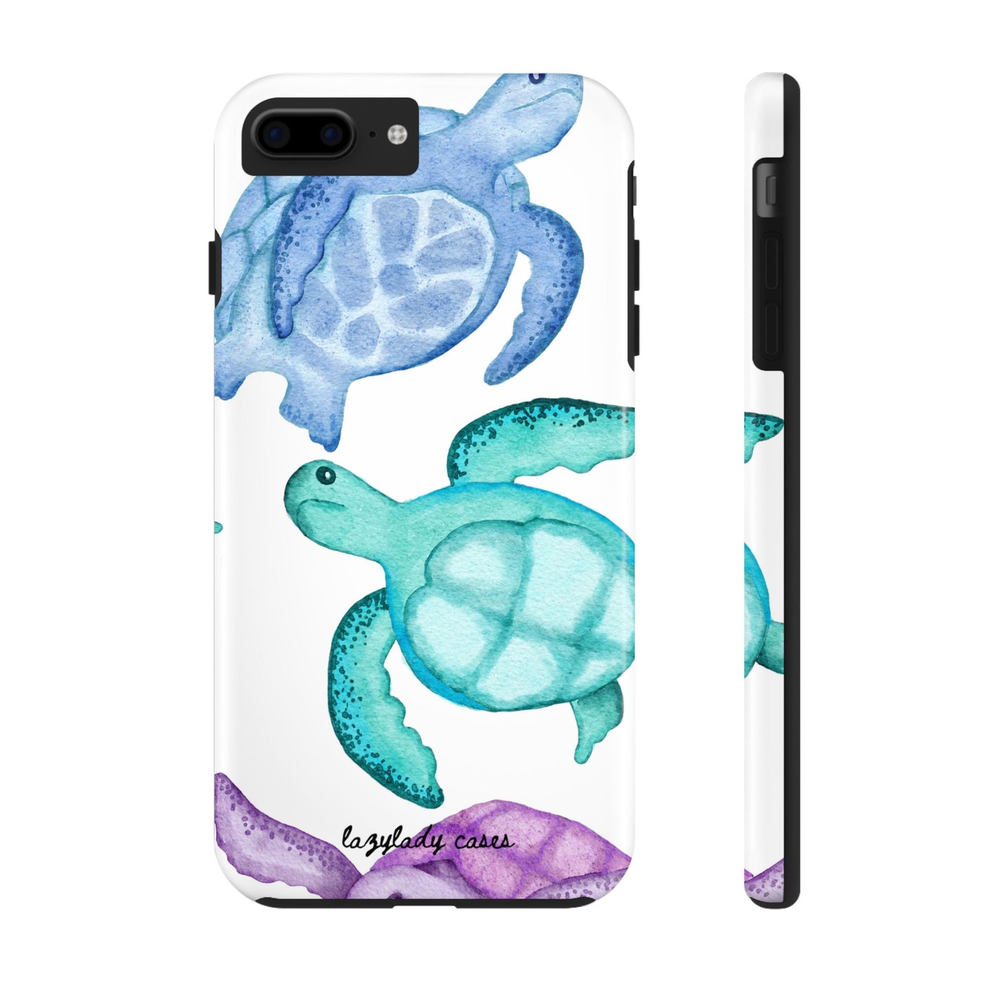 Ocean-Inspired Tough Phone Cases with Colorful Turtles