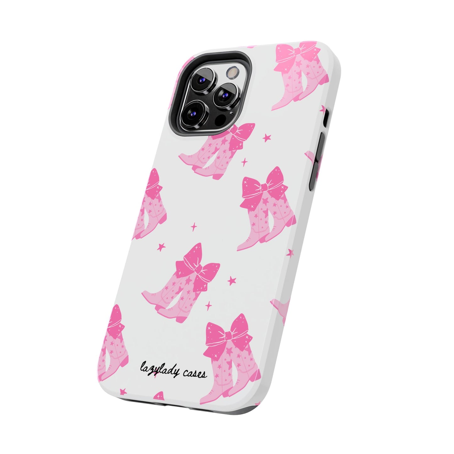Pink Cowgirl Tough Phone Case - Trendy Protection with Bow Design