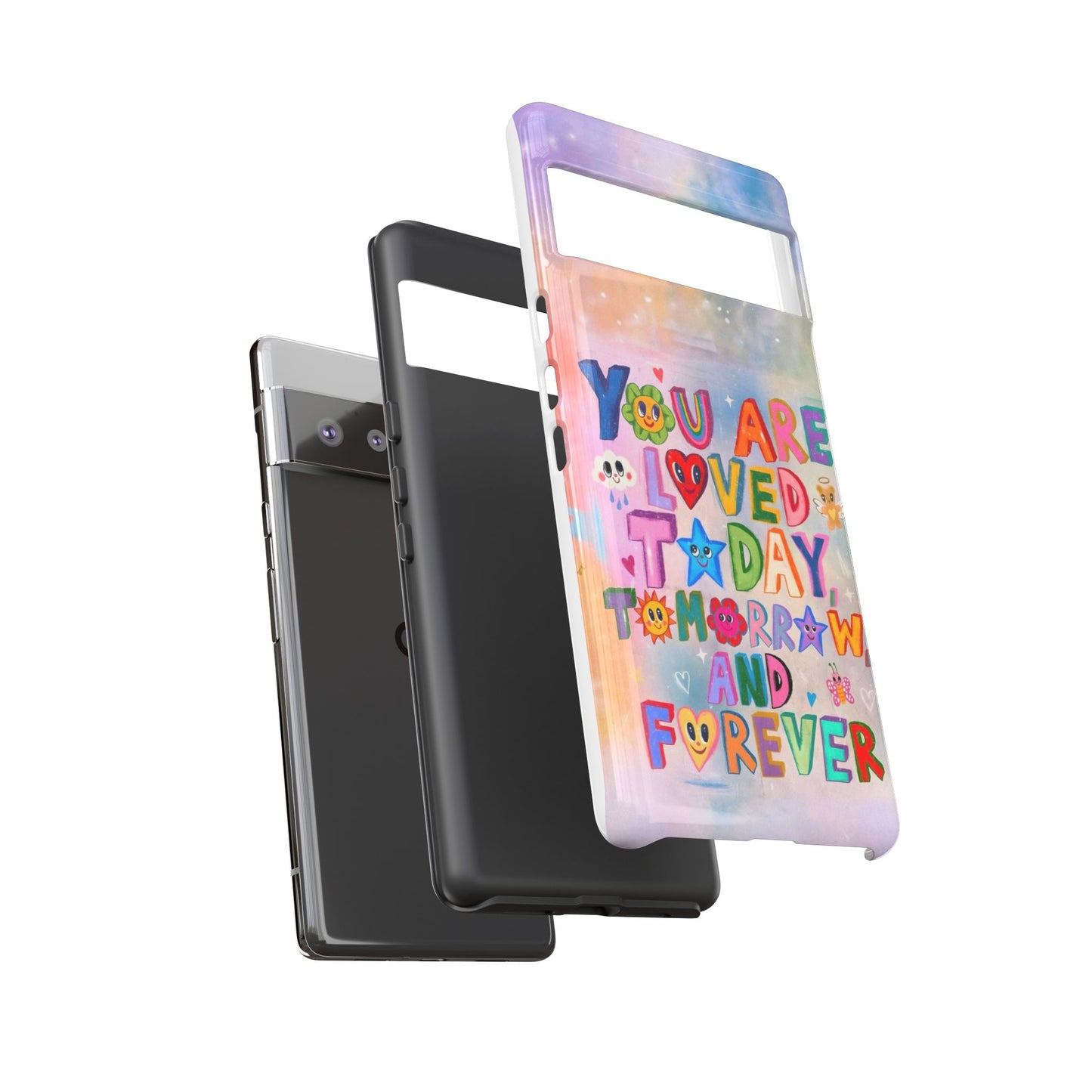 Colorful Phone Case with Positive Affirmations, Inspirational Phone Shell, Cute Gift for Teens, Motivational Tech Accessory, I Love You Case