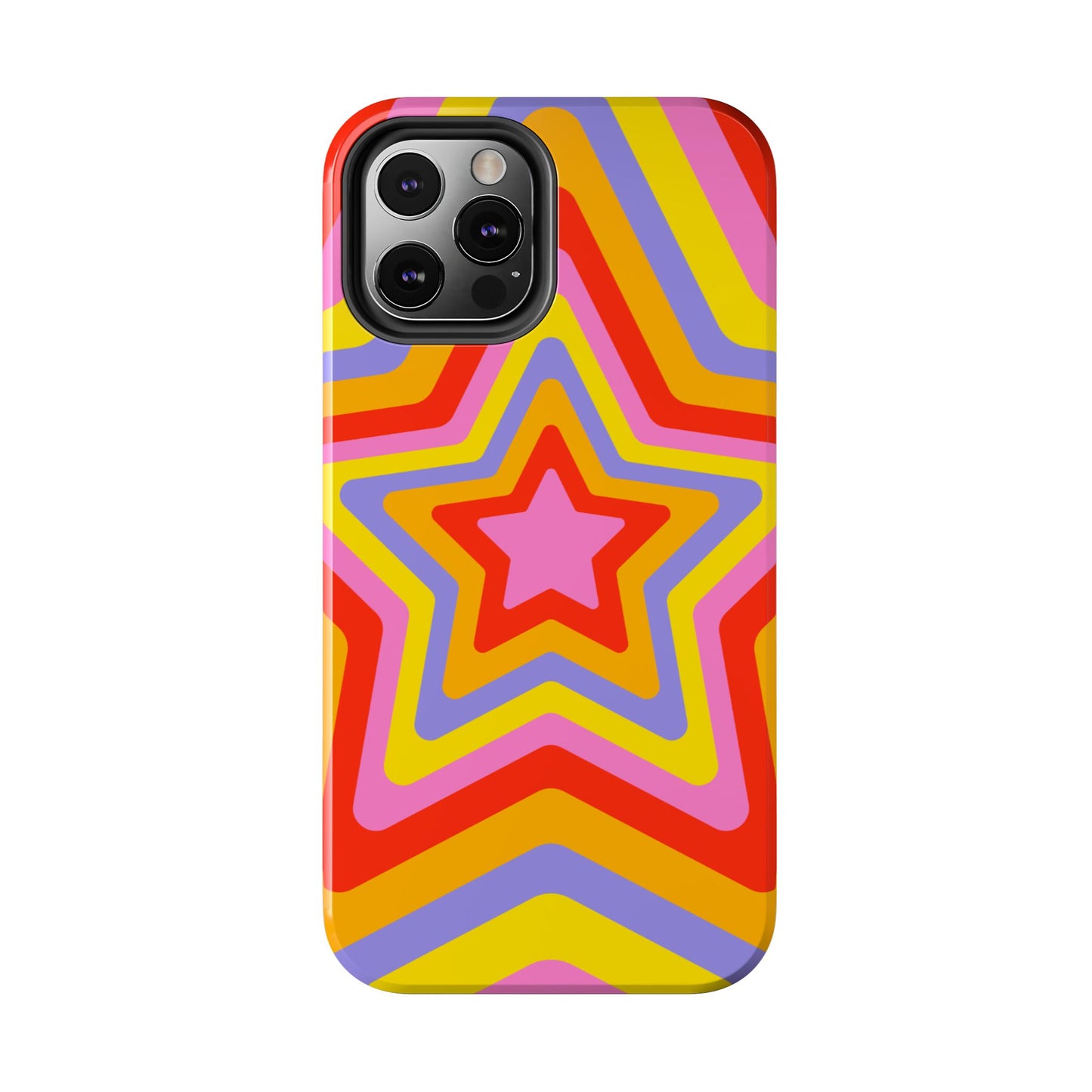Colorful Star Pattern Tough Phone Cases | Durable Phone Cover, Unique Gifts, Trendy Accessories, Fun Tech Style
