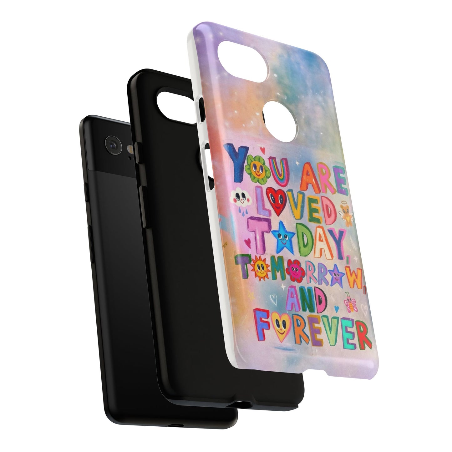Colorful Phone Case with Positive Affirmations, Inspirational Phone Shell, Cute Gift for Teens, Motivational Tech Accessory, I Love You Case