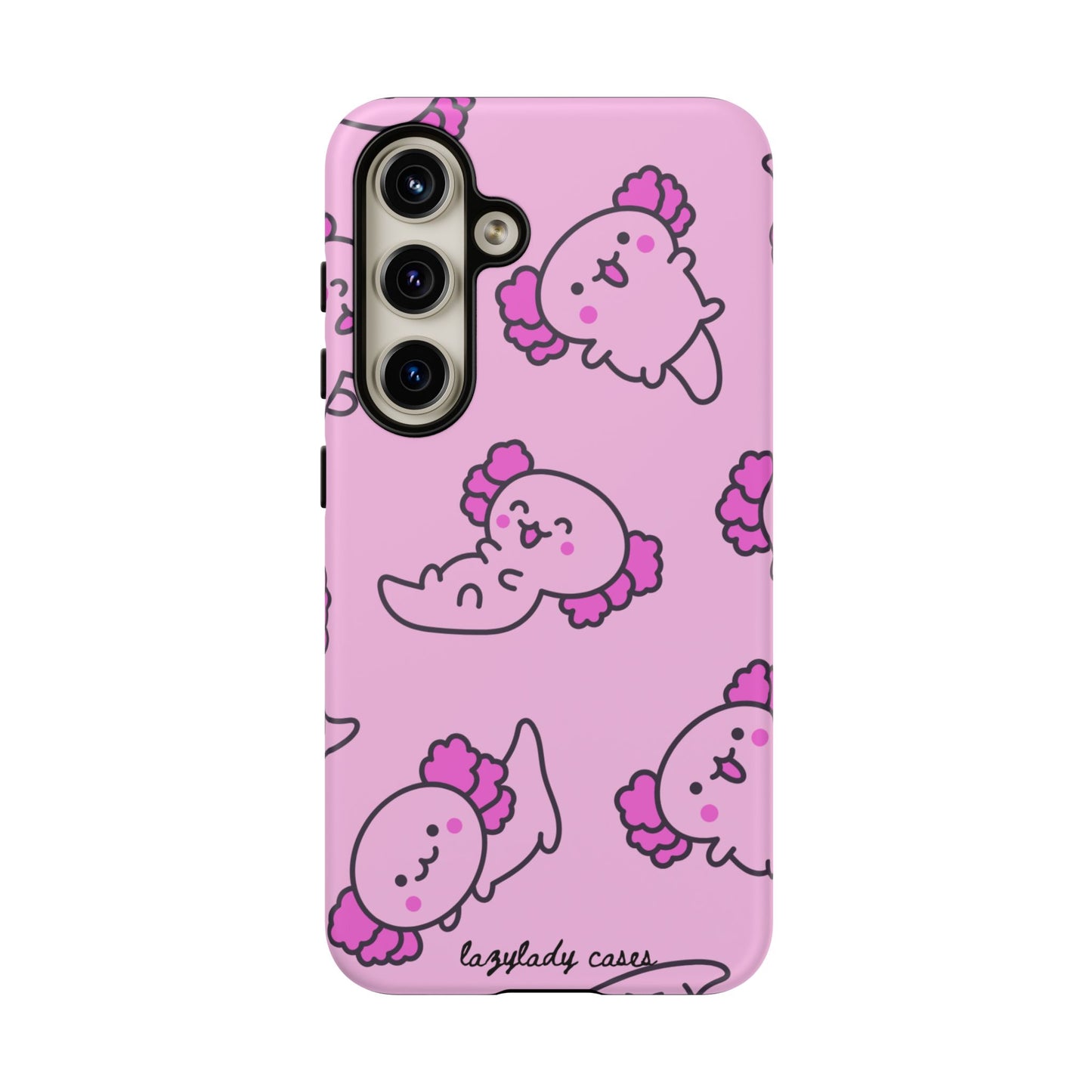 Cute Cartoon Axo Phone Case with Pink Sea Creatures Design