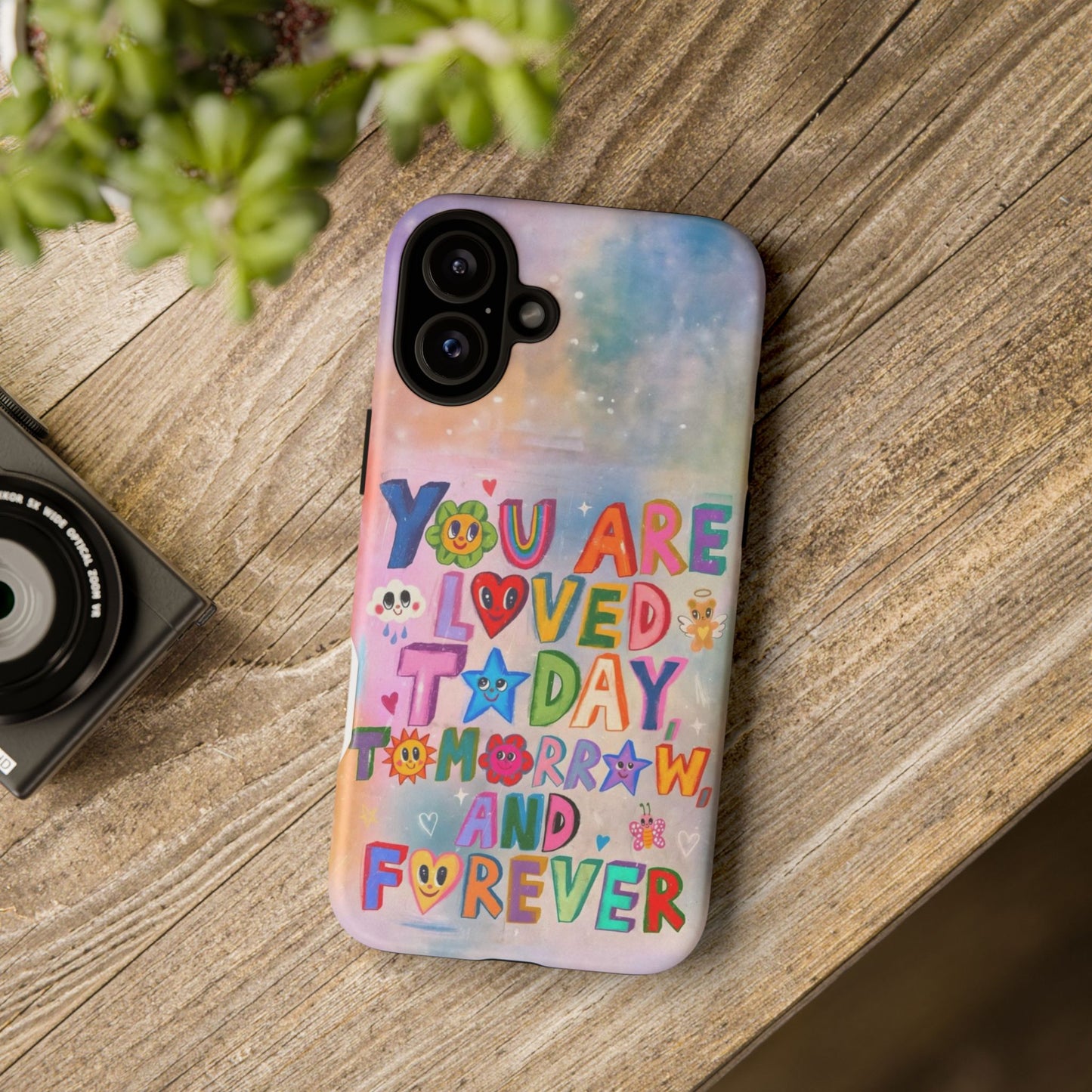 Colorful Phone Case with Positive Affirmations, Inspirational Phone Shell, Cute Gift for Teens, Motivational Tech Accessory, I Love You Case