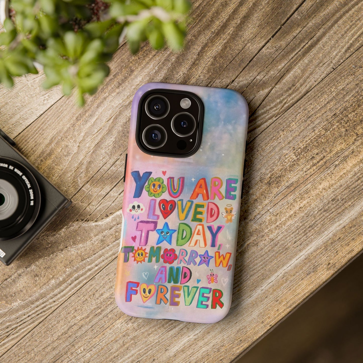 Colorful Phone Case with Positive Affirmations, Inspirational Phone Shell, Cute Gift for Teens, Motivational Tech Accessory, I Love You Case