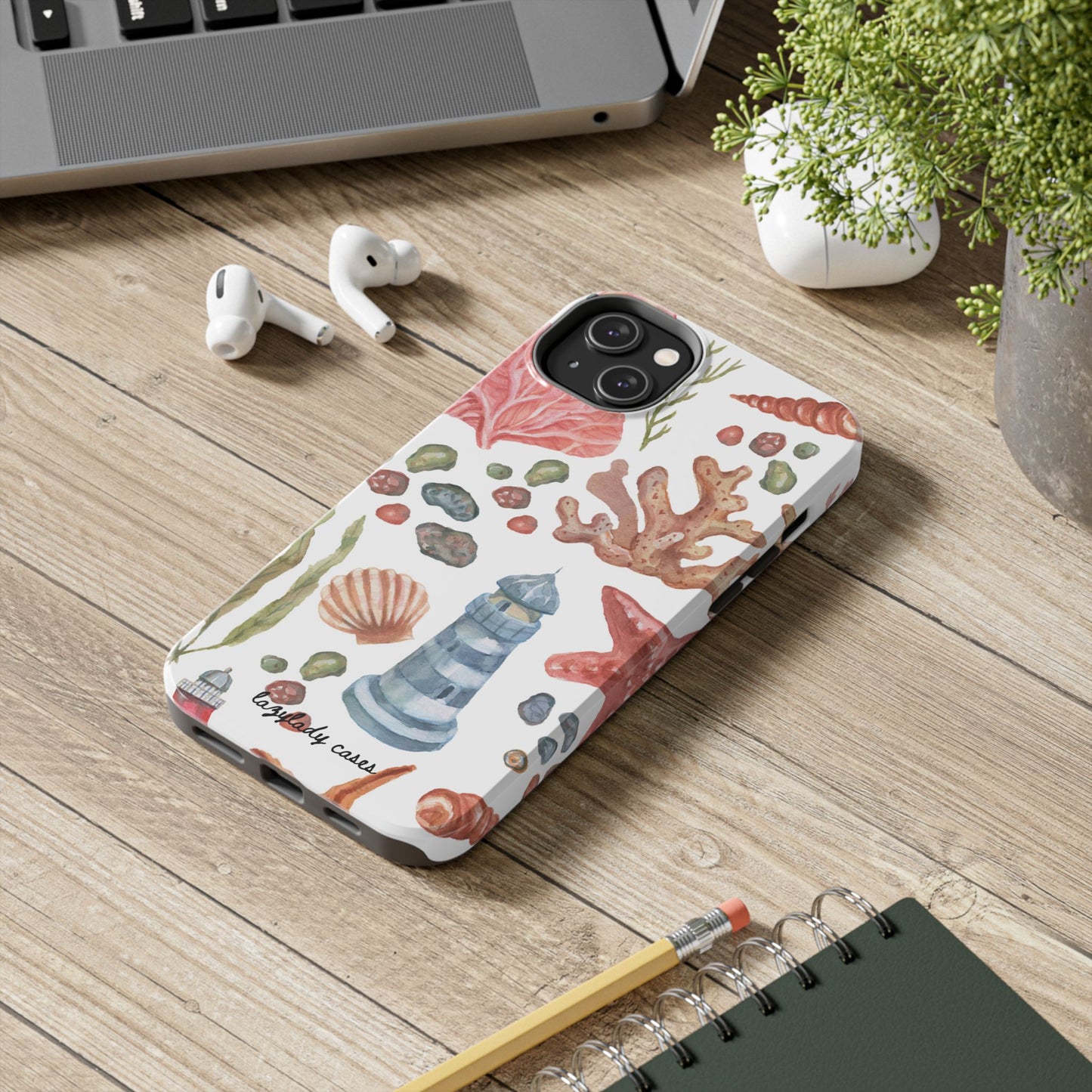 Coastal Art Tough Phone Cases - Stylish Beach Vibes with Lighthouse Design