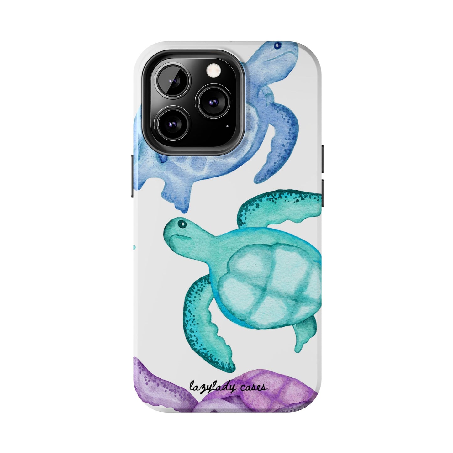 Ocean-Inspired Tough Phone Cases with Colorful Turtles