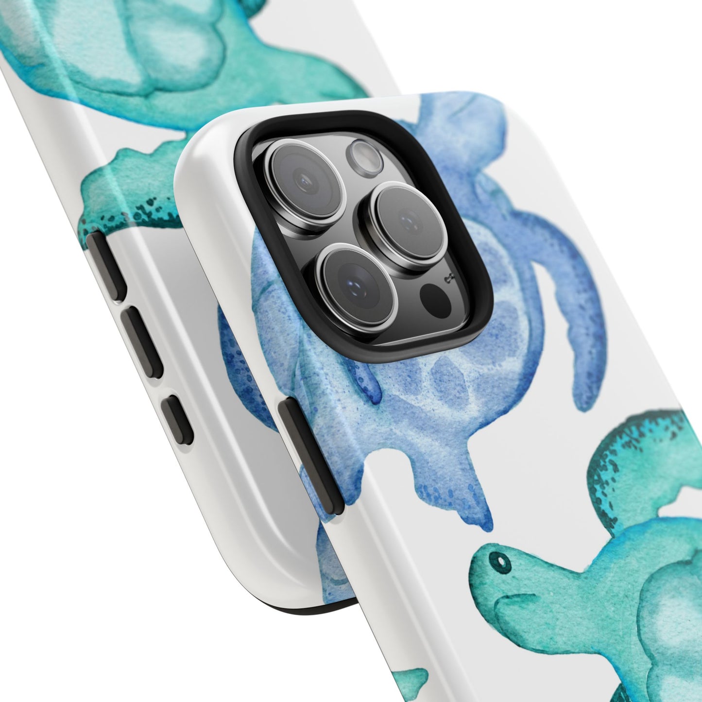 Ocean-Inspired Tough Phone Cases with Colorful Turtles