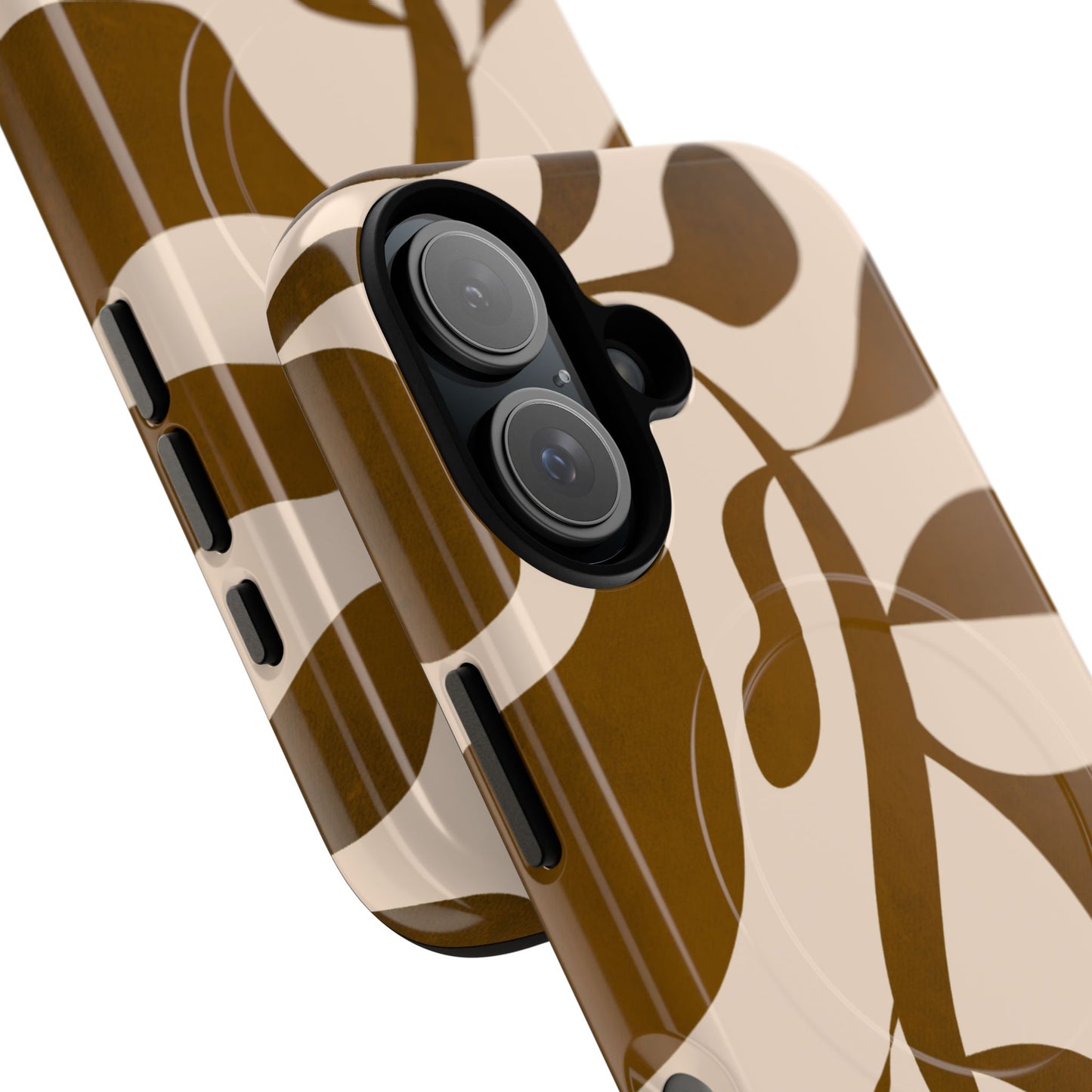 Brown Bonnet Stylish Tough Magnetic Phone Case - Trendy Abstract Design