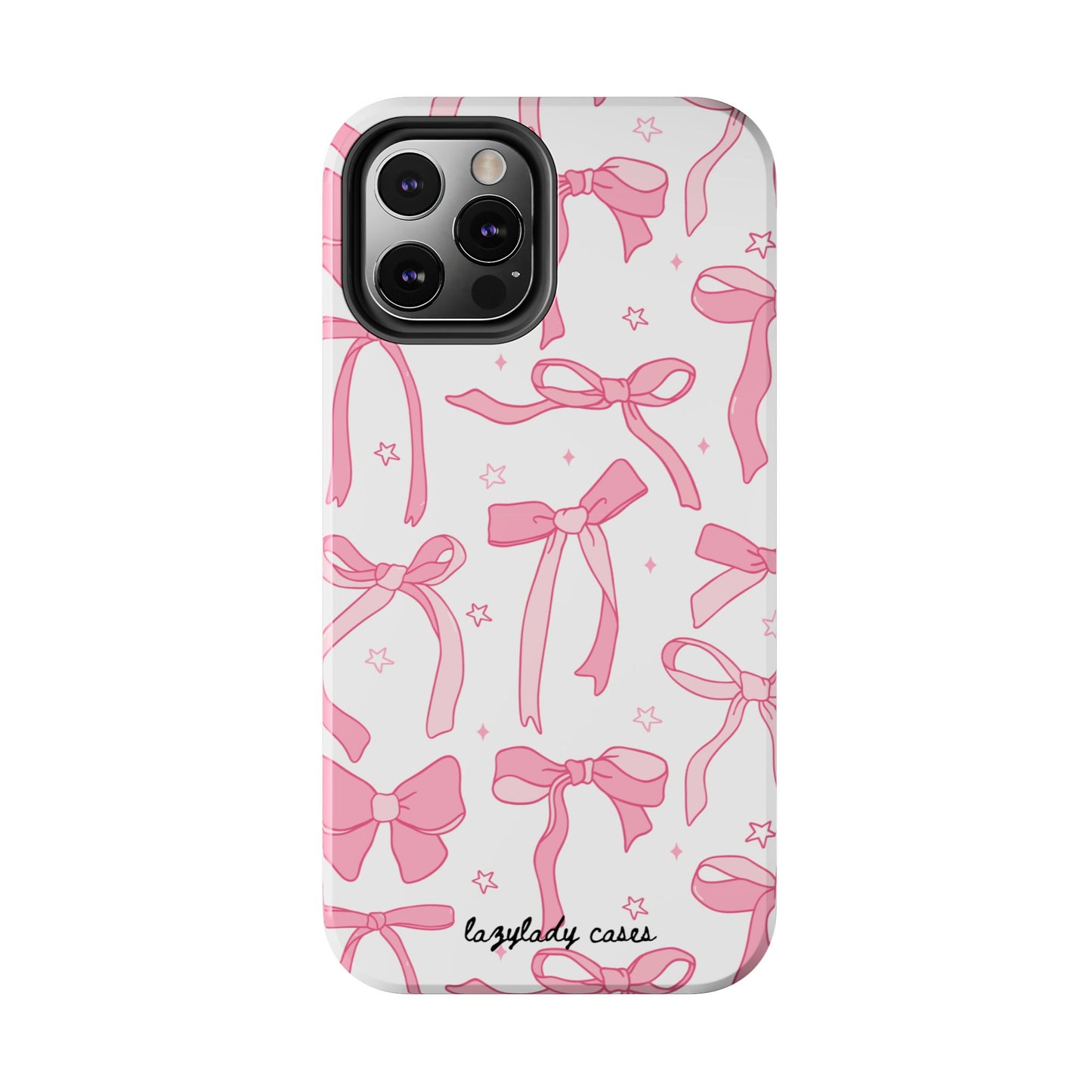 Cute Pink Bow Tough Phone Case - Stylish and Durable Protection