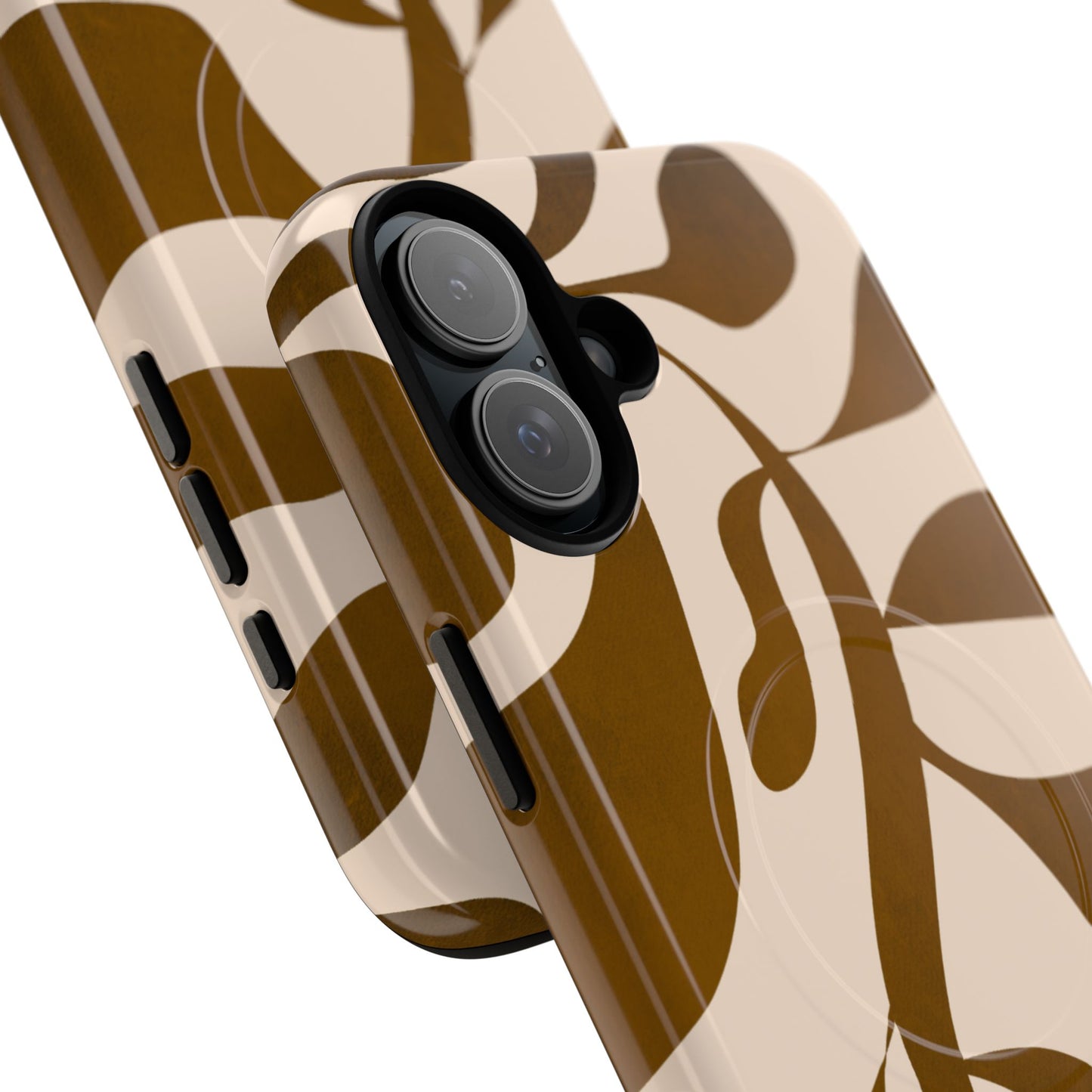 Brown Bonnet Stylish Tough Magnetic Phone Case - Trendy Abstract Design