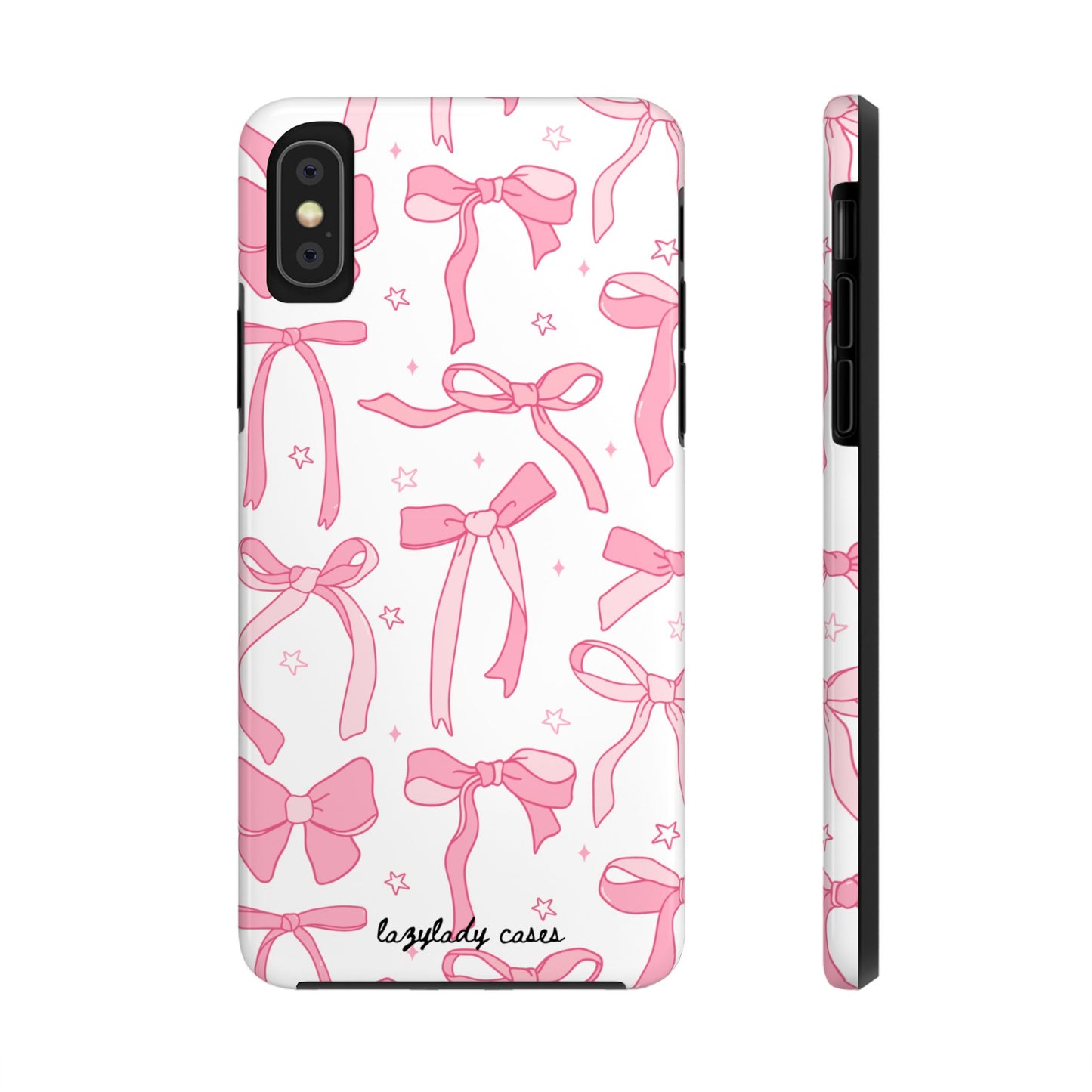 Cute Pink Bow Tough Phone Case - Stylish and Durable Protection