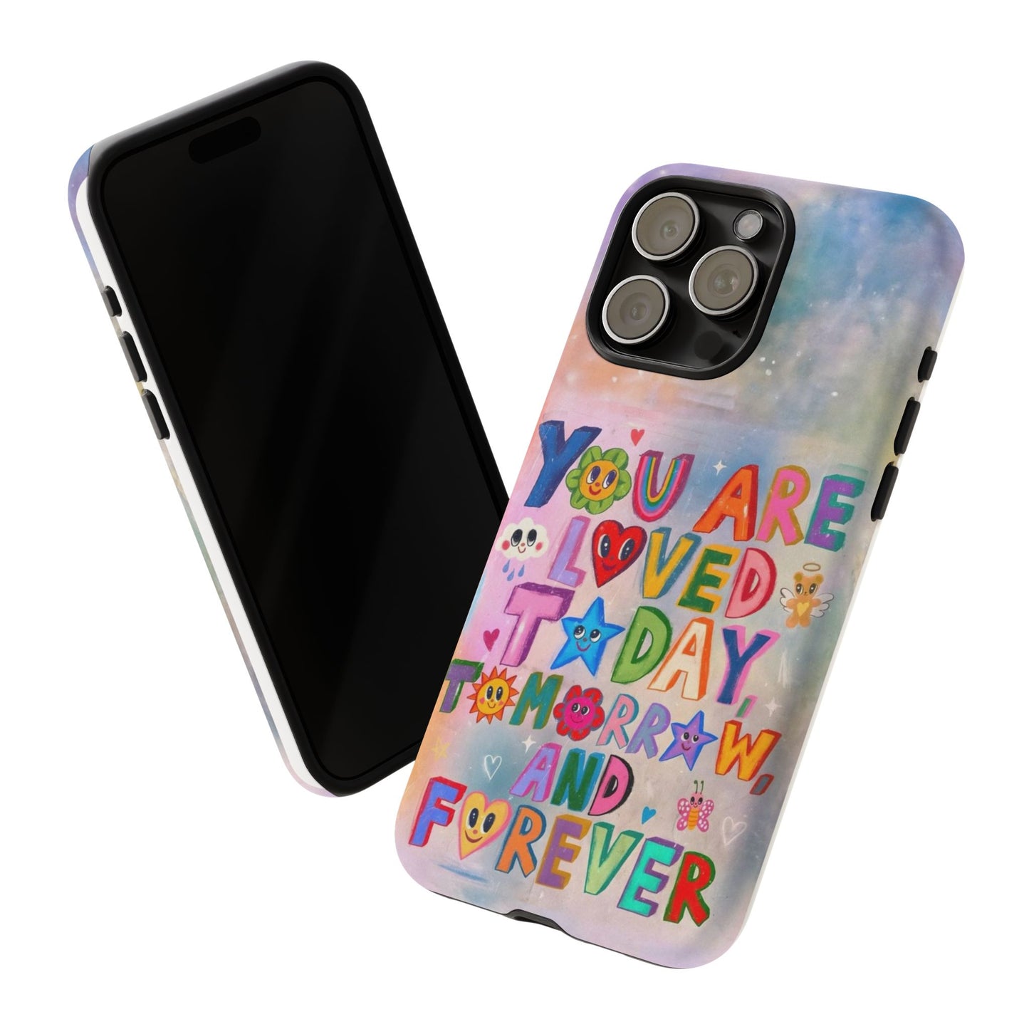 Colorful Phone Case with Positive Affirmations, Inspirational Phone Shell, Cute Gift for Teens, Motivational Tech Accessory, I Love You Case