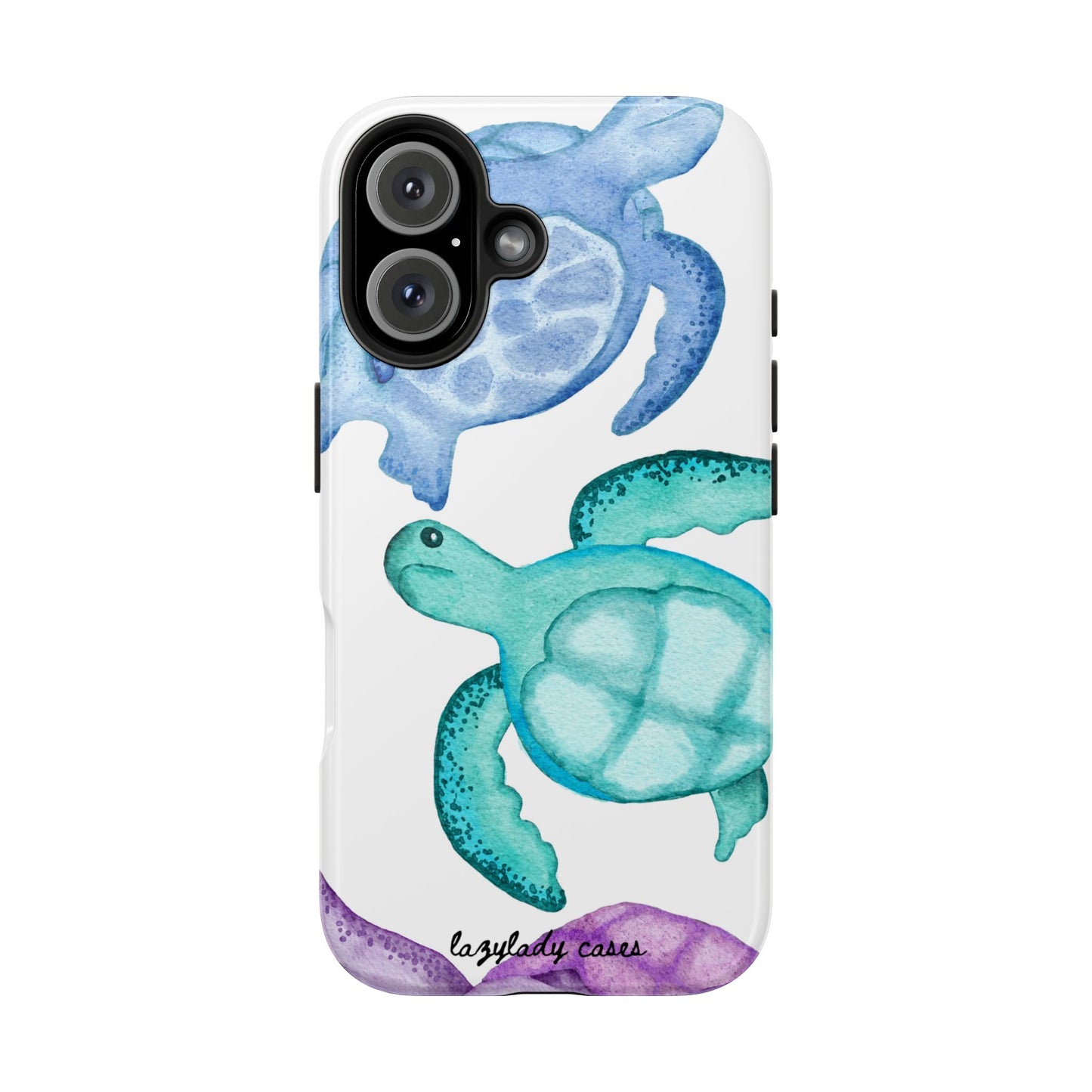 Ocean-Inspired Tough Phone Cases with Colorful Turtles