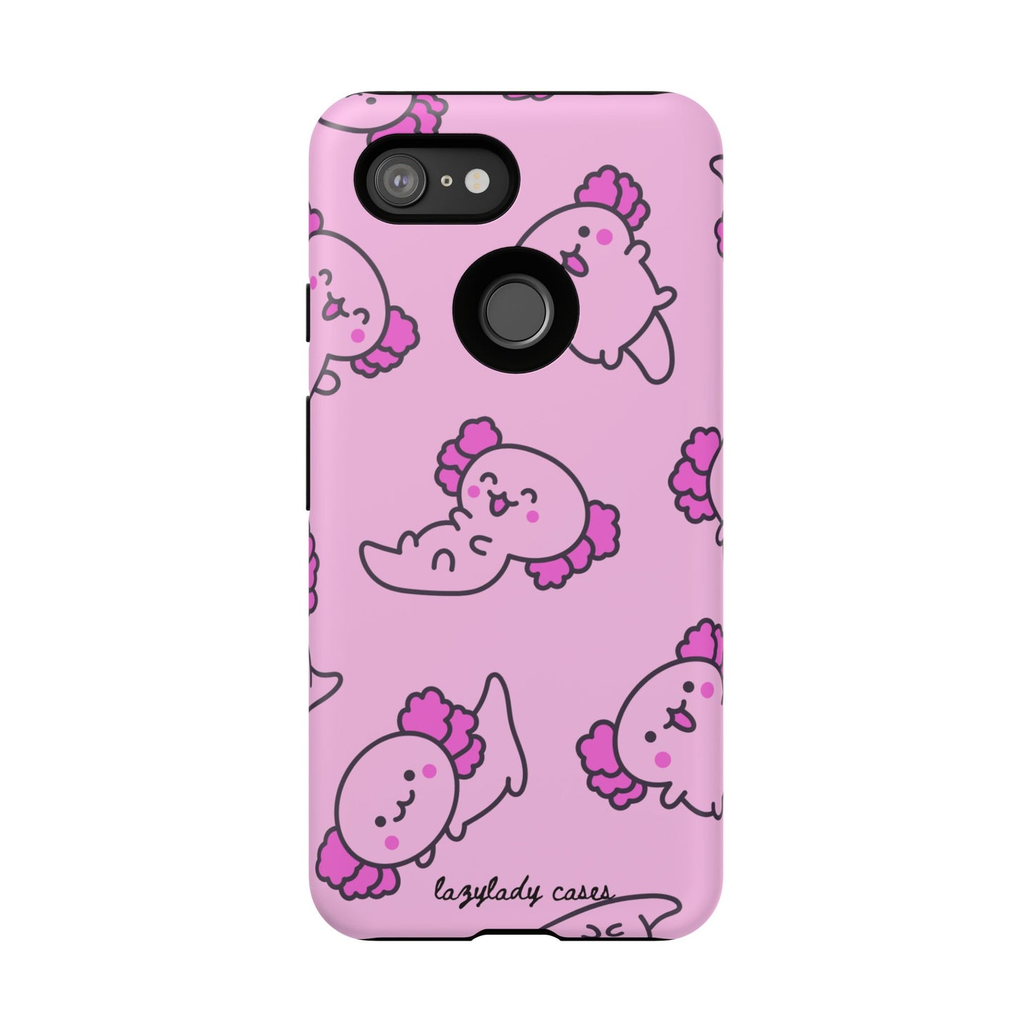 Cute Cartoon Axo Phone Case with Pink Sea Creatures Design