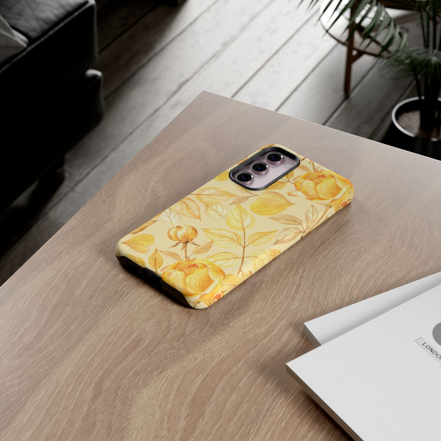 Yellow Dusk Tough Phone Case - Yellow Rose Design