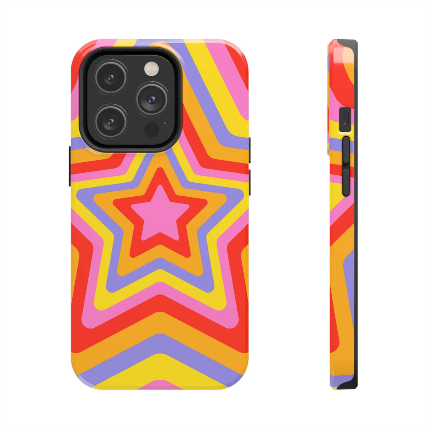 Colorful Star Pattern Tough Phone Cases | Durable Phone Cover, Unique Gifts, Trendy Accessories, Fun Tech Style