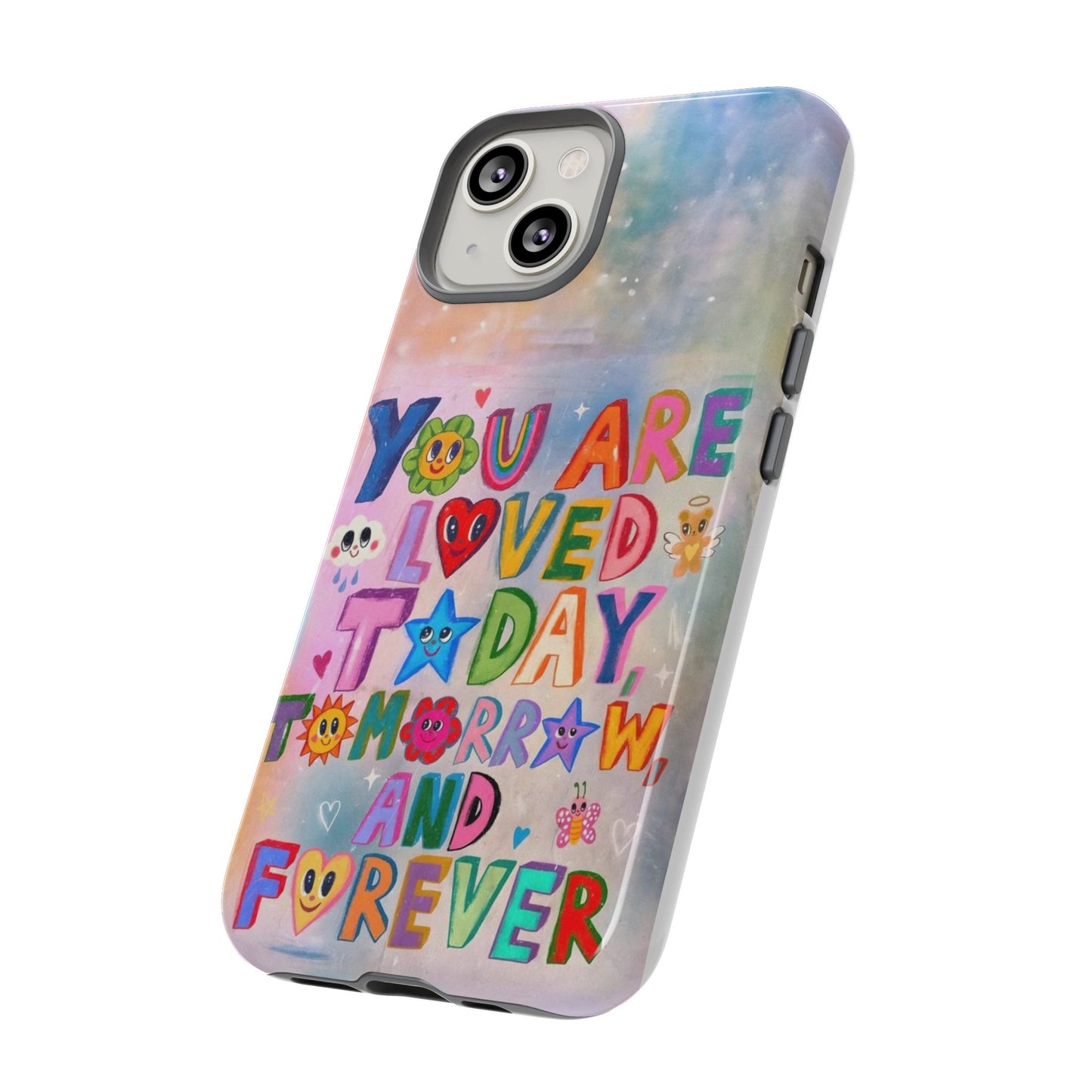 Colorful Phone Case with Positive Affirmations, Inspirational Phone Shell, Cute Gift for Teens, Motivational Tech Accessory, I Love You Case