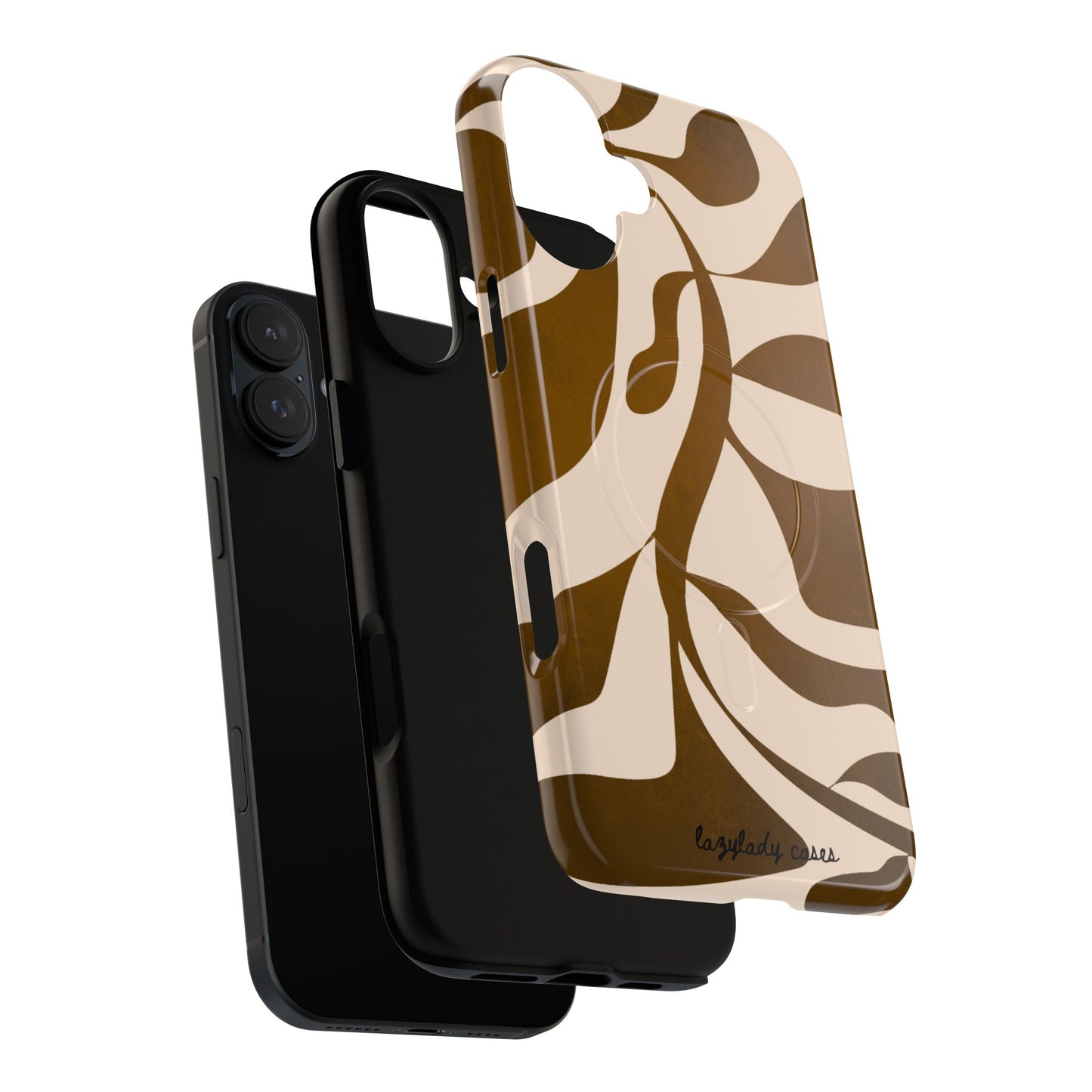 Brown Bonnet Stylish Tough Magnetic Phone Case - Trendy Abstract Design