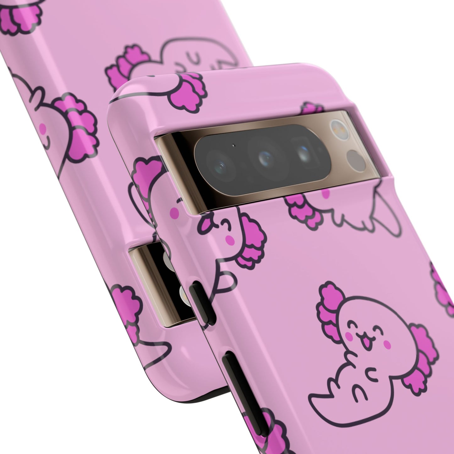 Cute Cartoon Axo Phone Case with Pink Sea Creatures Design