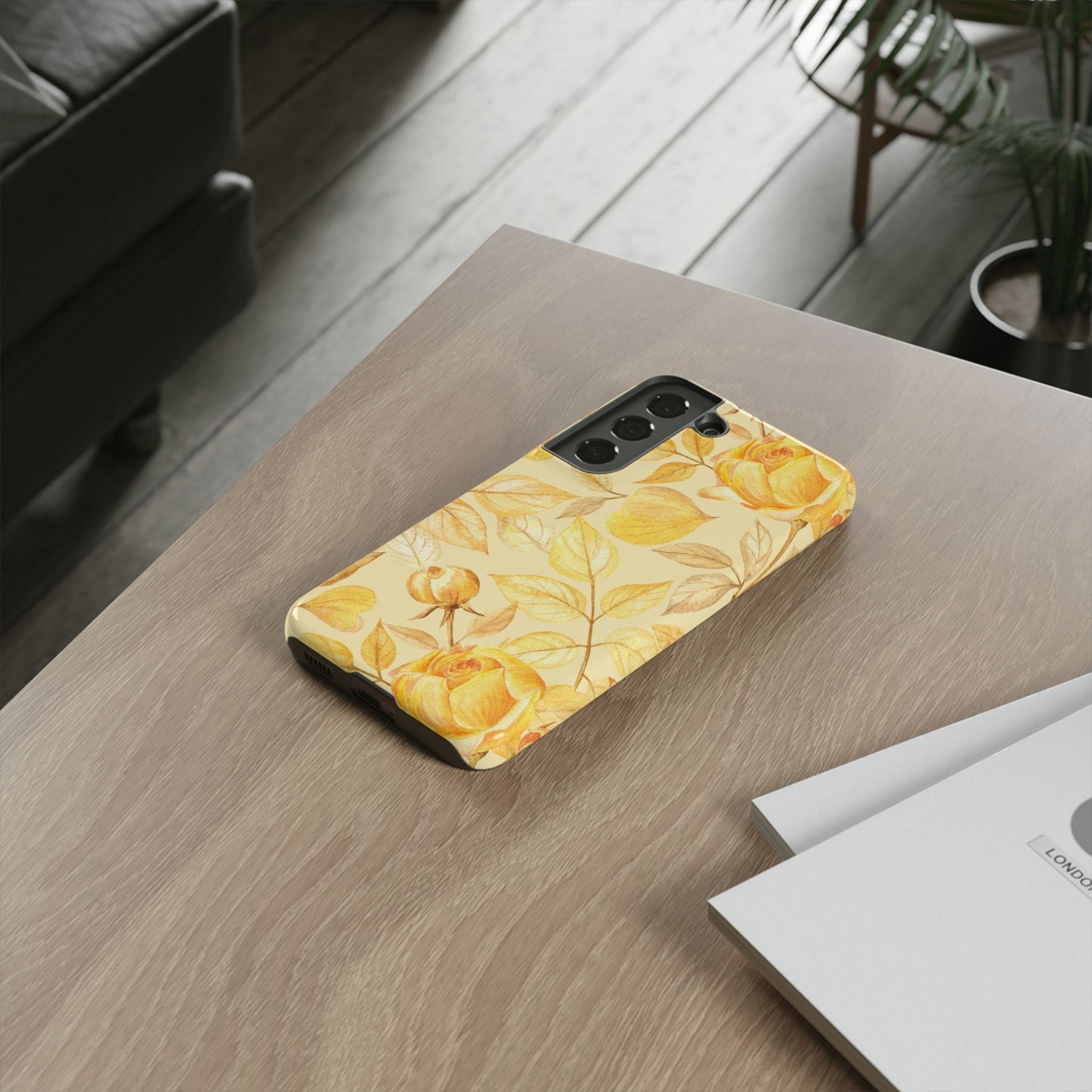 Yellow Dusk Tough Phone Case - Yellow Rose Design