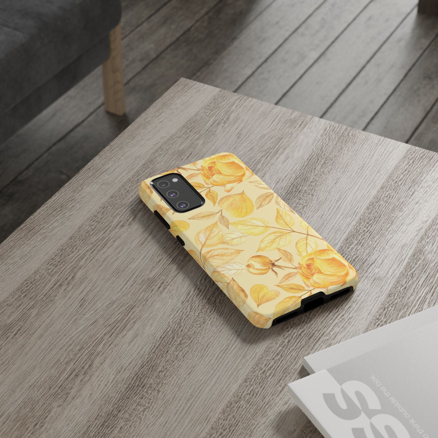 Yellow Dusk Tough Phone Case - Yellow Rose Design