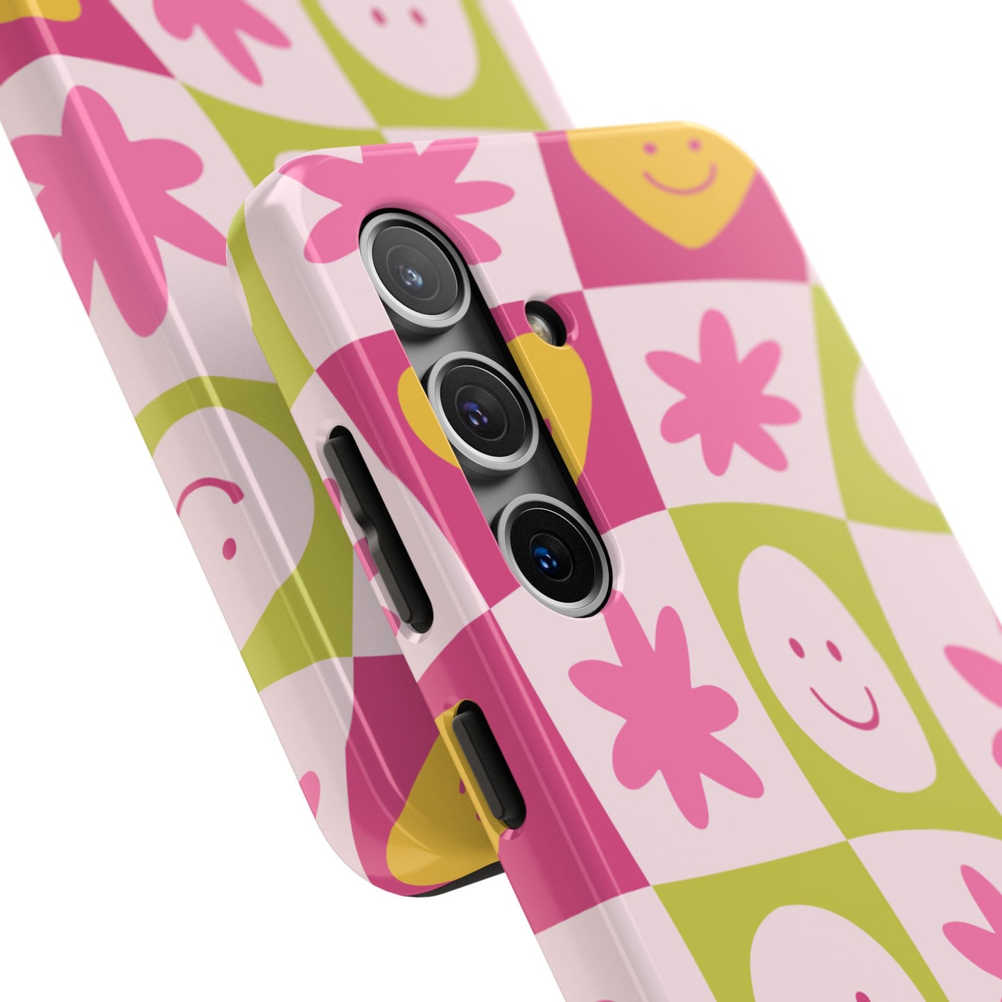 Colorful Smiley Pattern Tough Phone Cases, Playful Phone Covers, Fun Gifts for Friends, Cute Accessories, Vibrant and Durable