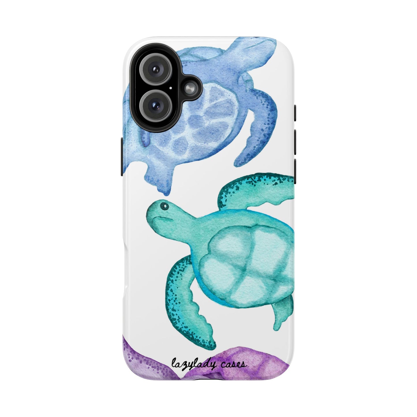 Ocean-Inspired Tough Phone Cases with Colorful Turtles