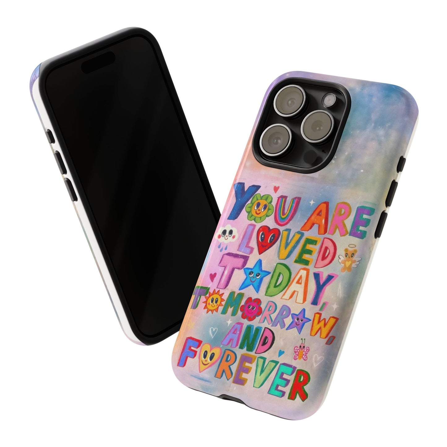 Colorful Phone Case with Positive Affirmations, Inspirational Phone Shell, Cute Gift for Teens, Motivational Tech Accessory, I Love You Case