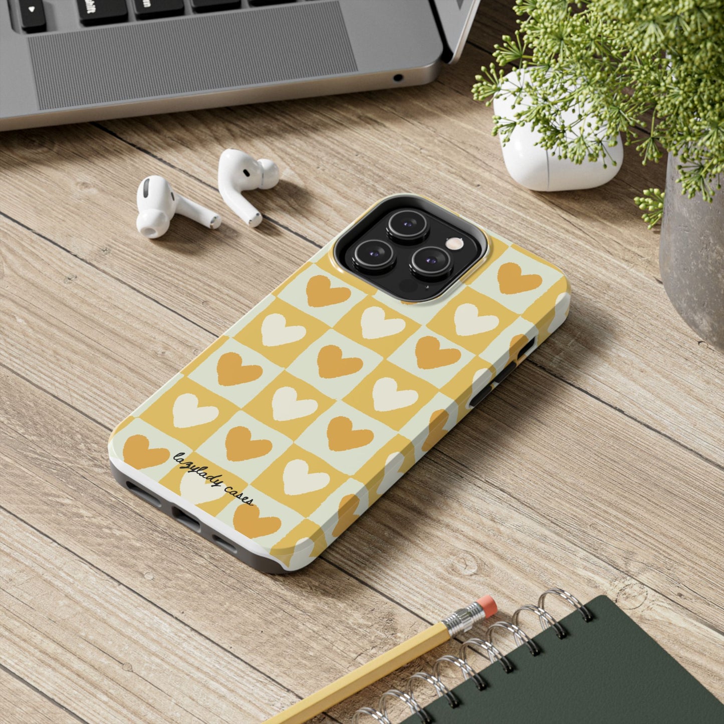 Heart Pattern Tough Phone Case - Cute & Durable for Everyday Use
