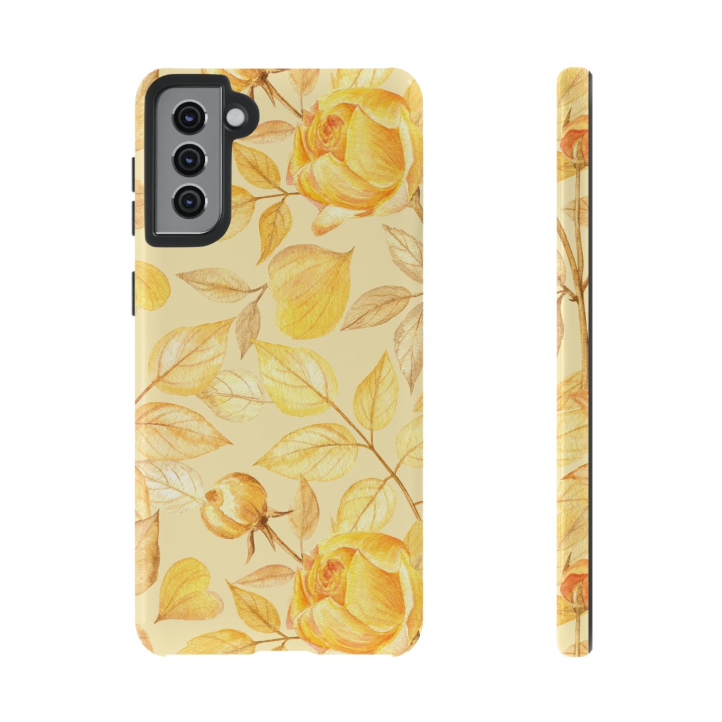 Yellow Dusk Tough Phone Case - Yellow Rose Design