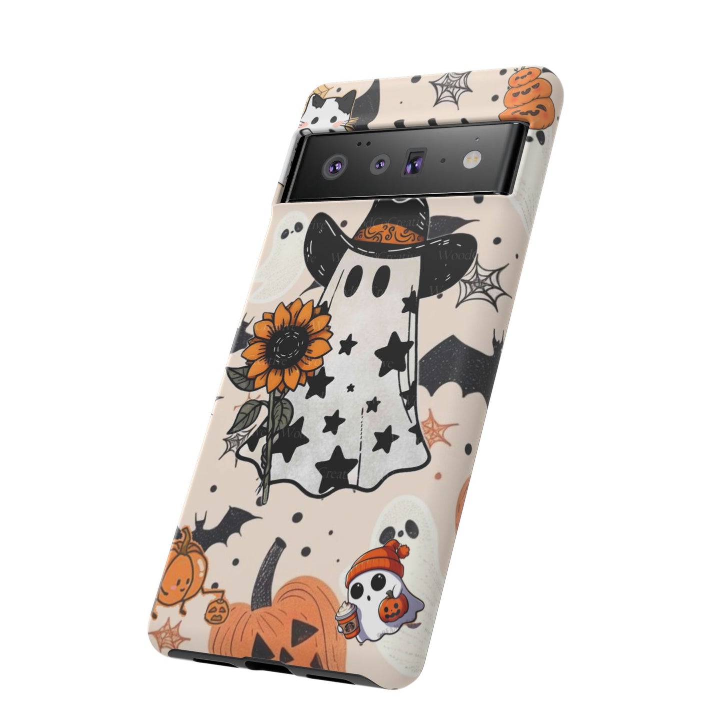 Cute Ghost Phone Case, Halloween Decor, Spooky Gift, Fall Accessories, Pumpkin Lover's Gift, Autumn Vibes, Trick or Treat