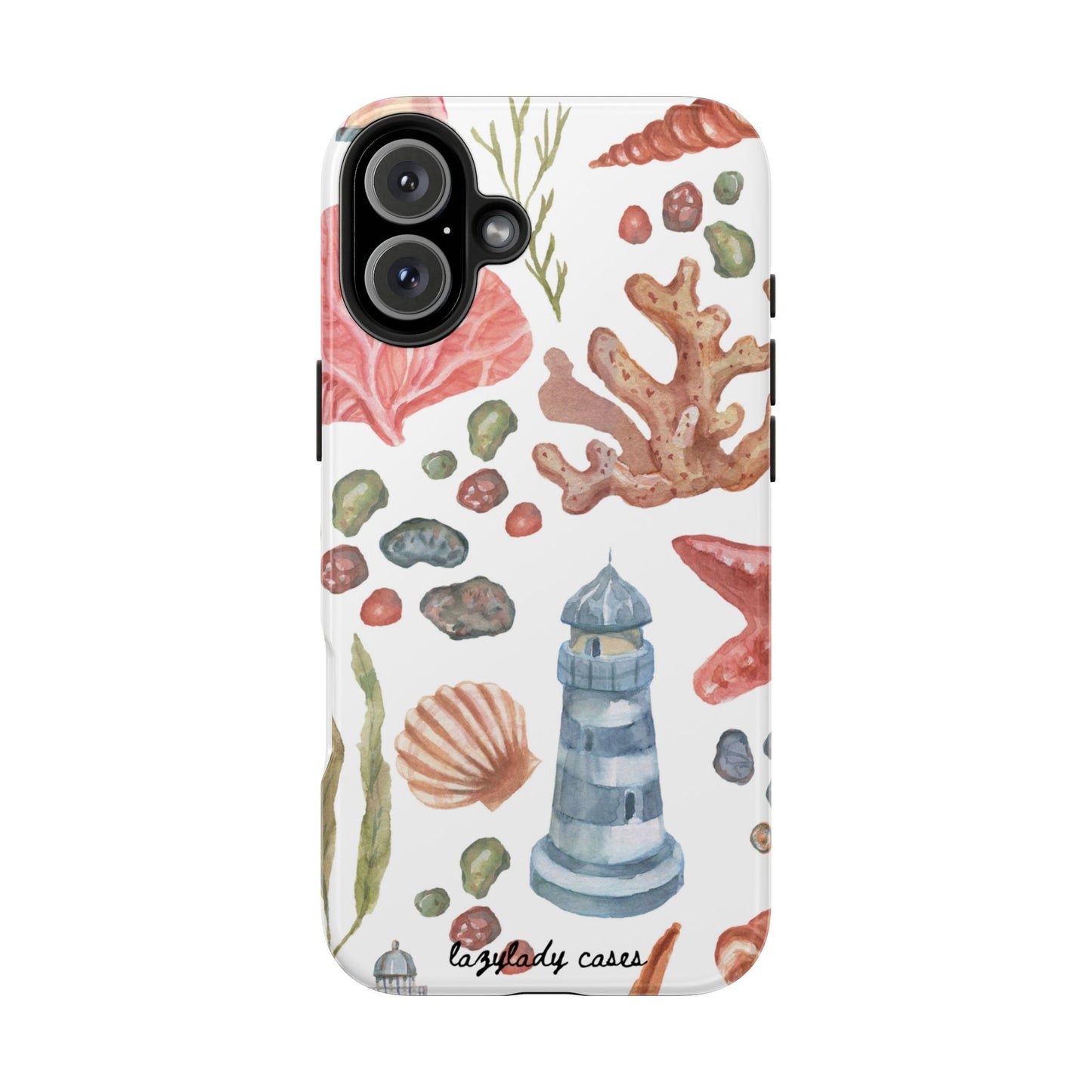 Coastal Art Tough Phone Cases - Stylish Beach Vibes with Lighthouse Design