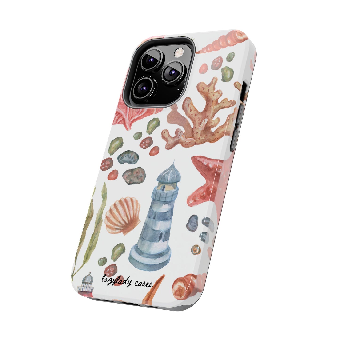 Coastal Art Tough Phone Cases - Stylish Beach Vibes with Lighthouse Design