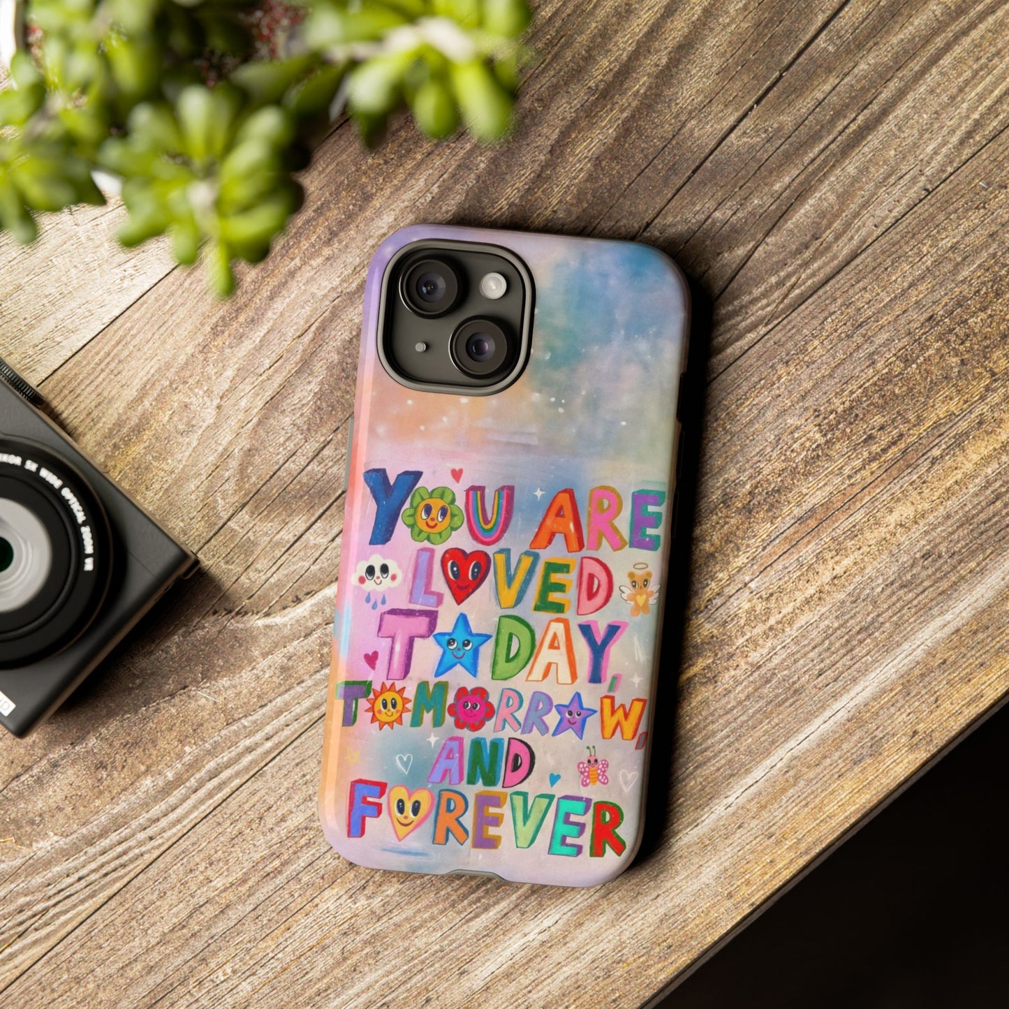 Colorful Phone Case with Positive Affirmations, Inspirational Phone Shell, Cute Gift for Teens, Motivational Tech Accessory, I Love You Case