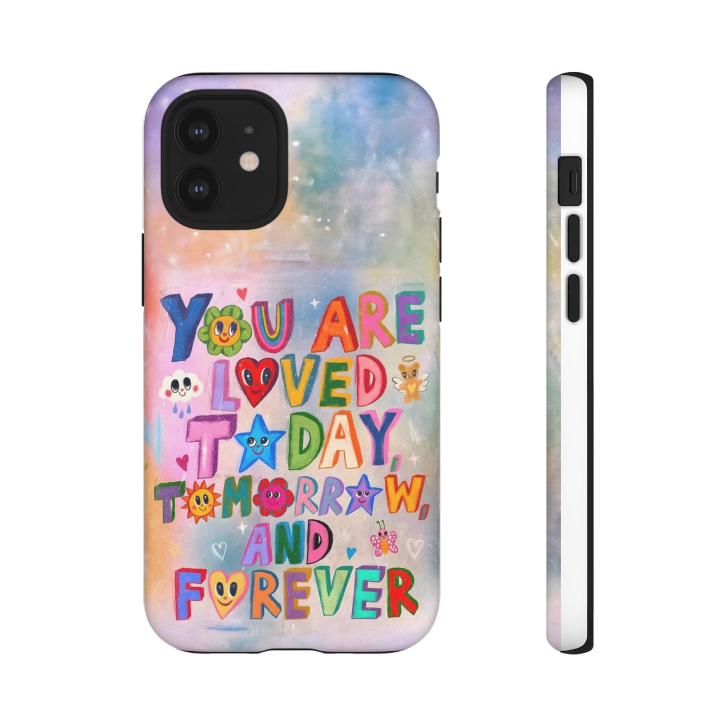 Colorful Phone Case with Positive Affirmations, Inspirational Phone Shell, Cute Gift for Teens, Motivational Tech Accessory, I Love You Case