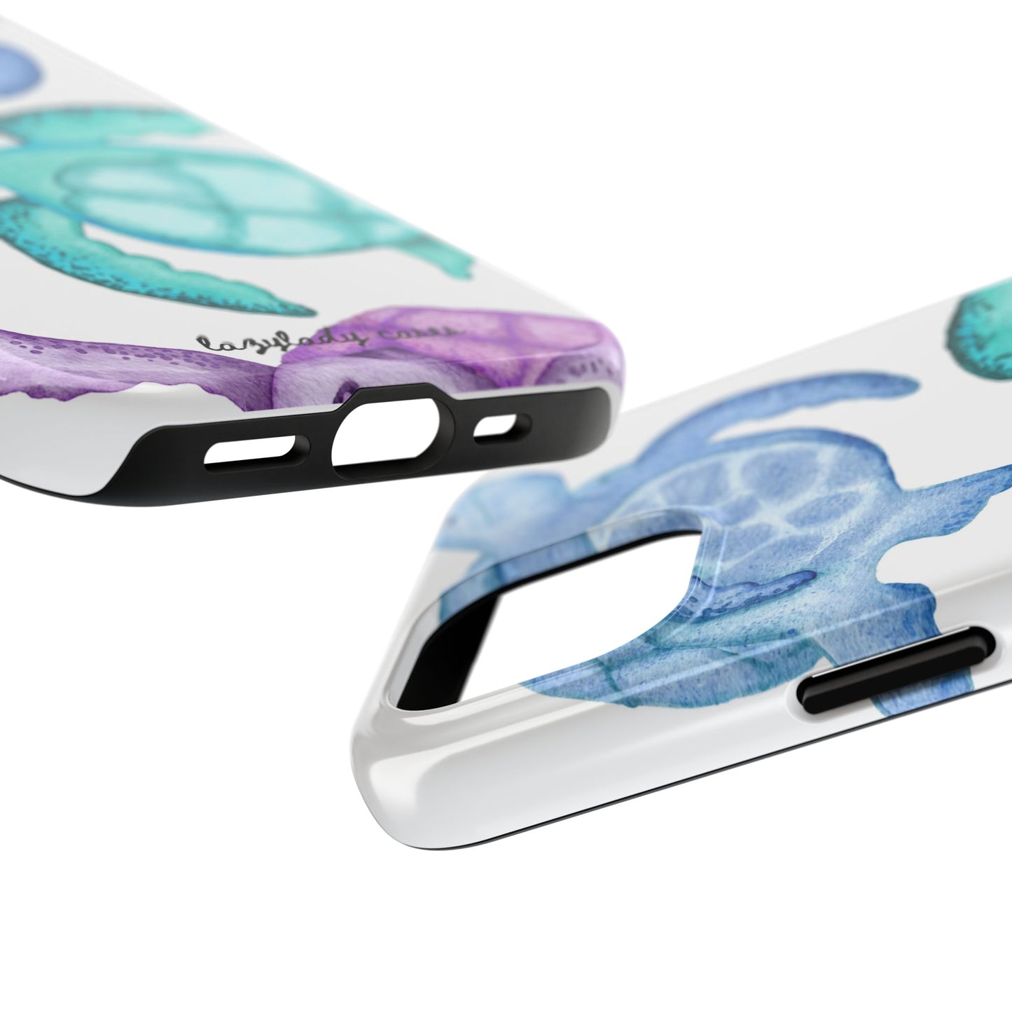 Ocean-Inspired Tough Phone Cases with Colorful Turtles