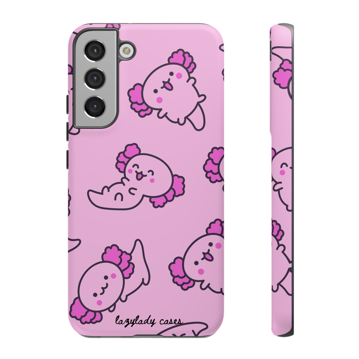Cute Cartoon Axo Phone Case with Pink Sea Creatures Design