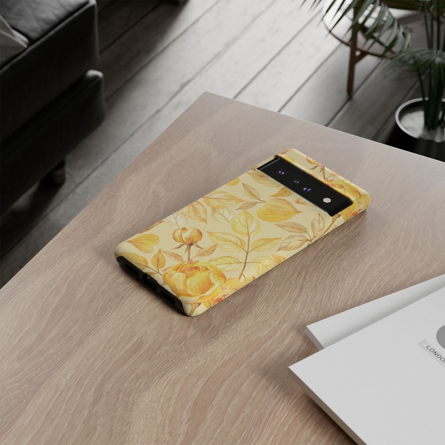 Yellow Dusk Tough Phone Case - Yellow Rose Design