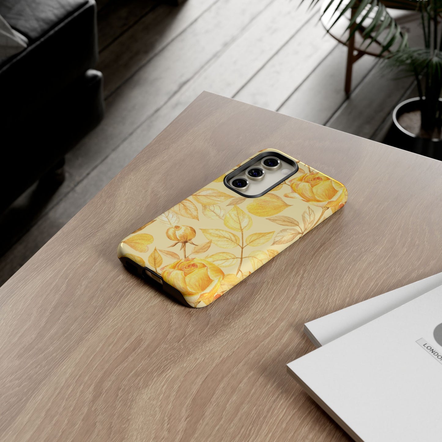 Yellow Dusk Tough Phone Case - Yellow Rose Design