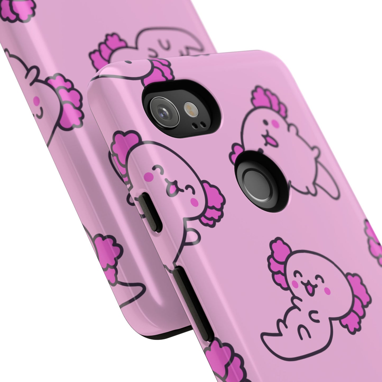 Cute Cartoon Axo Phone Case with Pink Sea Creatures Design