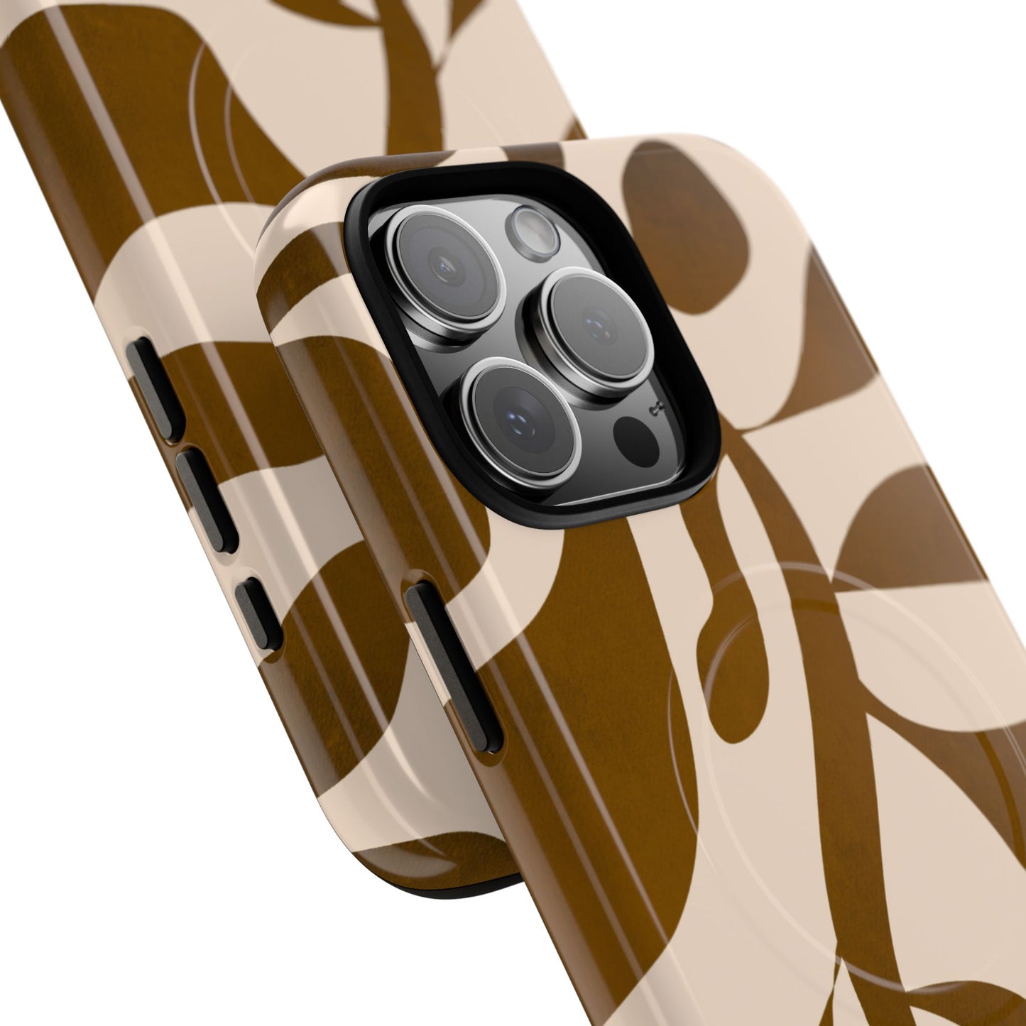 Brown Bonnet Stylish Tough Magnetic Phone Case - Trendy Abstract Design