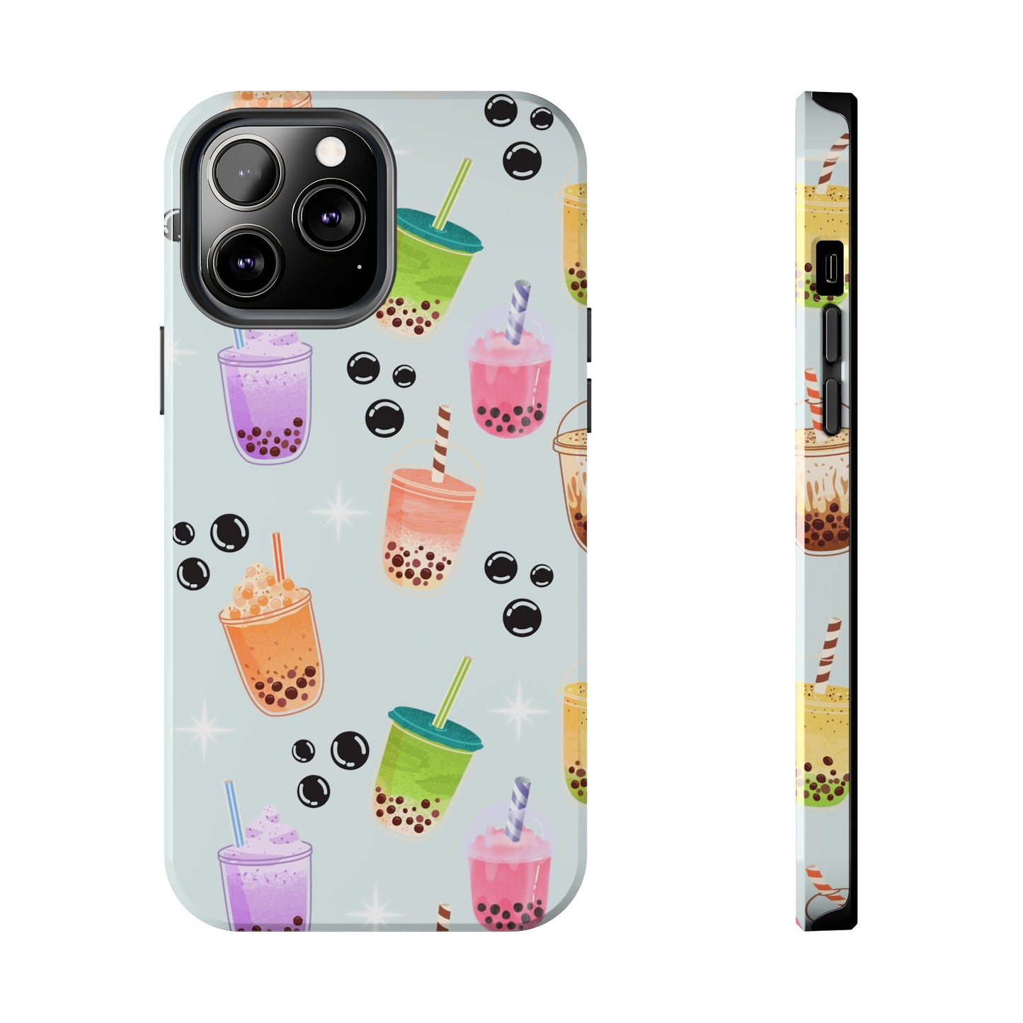 Colorful Boba Tea Phone Case, Tough Phone Cases for Drink Lovers, Cute Phone Accessory, Fun Gifts for Friends, Summer Vibes