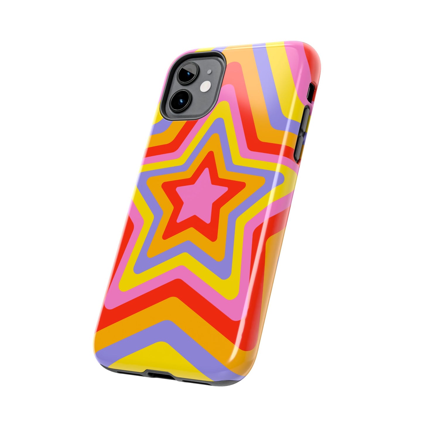 Colorful Star Pattern Tough Phone Cases | Durable Phone Cover, Unique Gifts, Trendy Accessories, Fun Tech Style