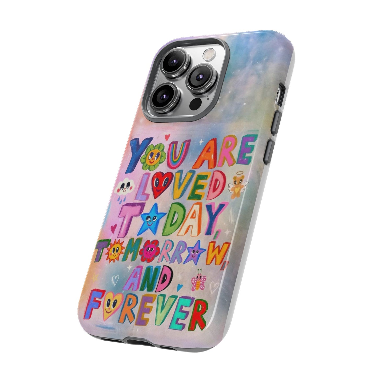 Colorful Phone Case with Positive Affirmations, Inspirational Phone Shell, Cute Gift for Teens, Motivational Tech Accessory, I Love You Case