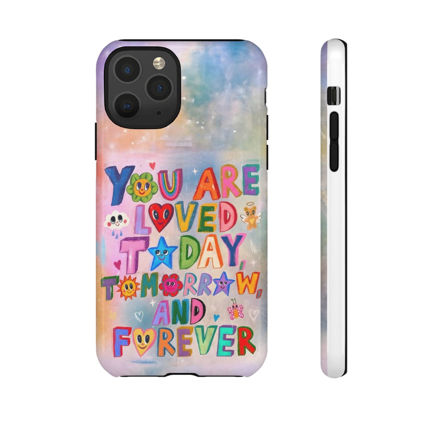 Colorful Phone Case with Positive Affirmations, Inspirational Phone Shell, Cute Gift for Teens, Motivational Tech Accessory, I Love You Case