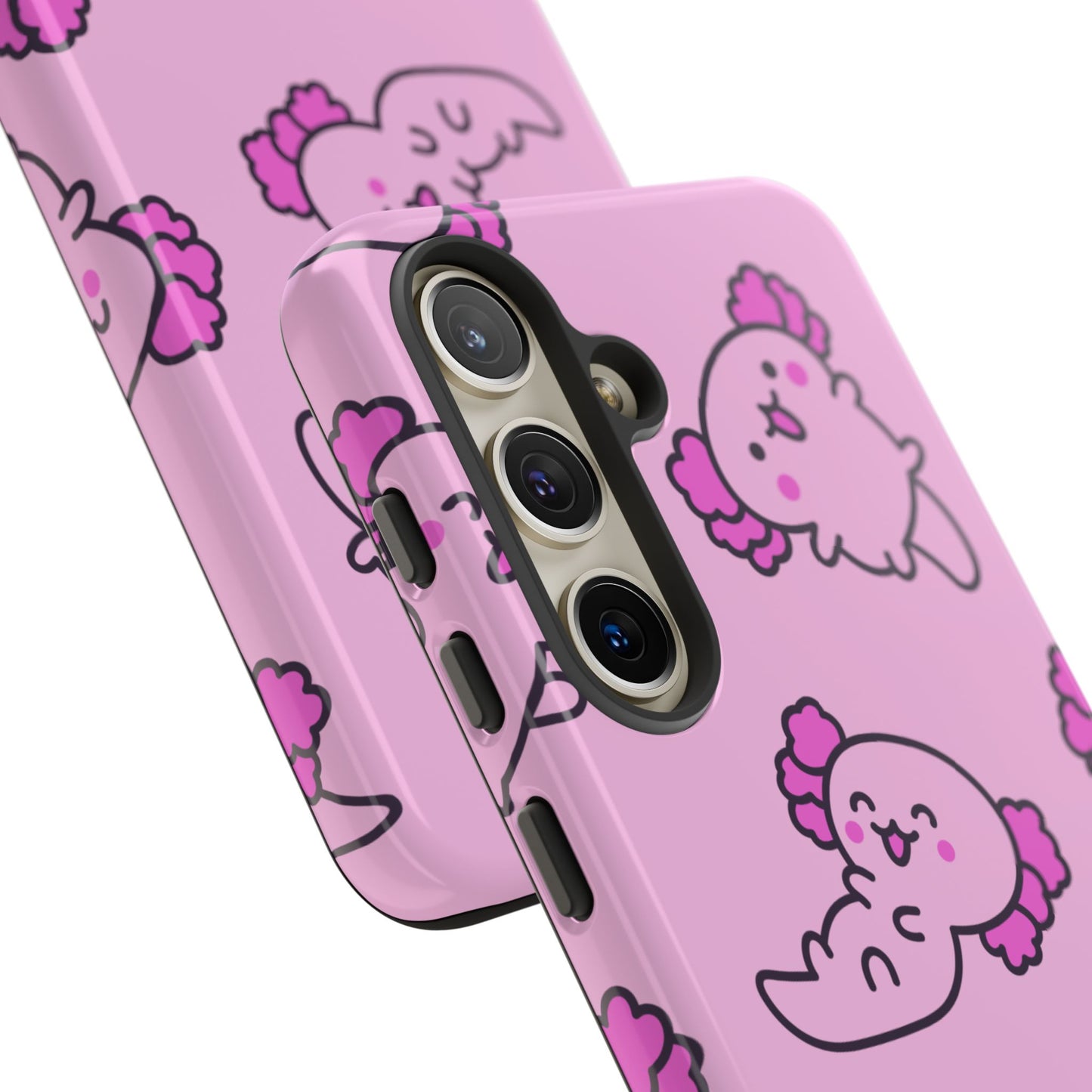 Cute Cartoon Axo Phone Case with Pink Sea Creatures Design
