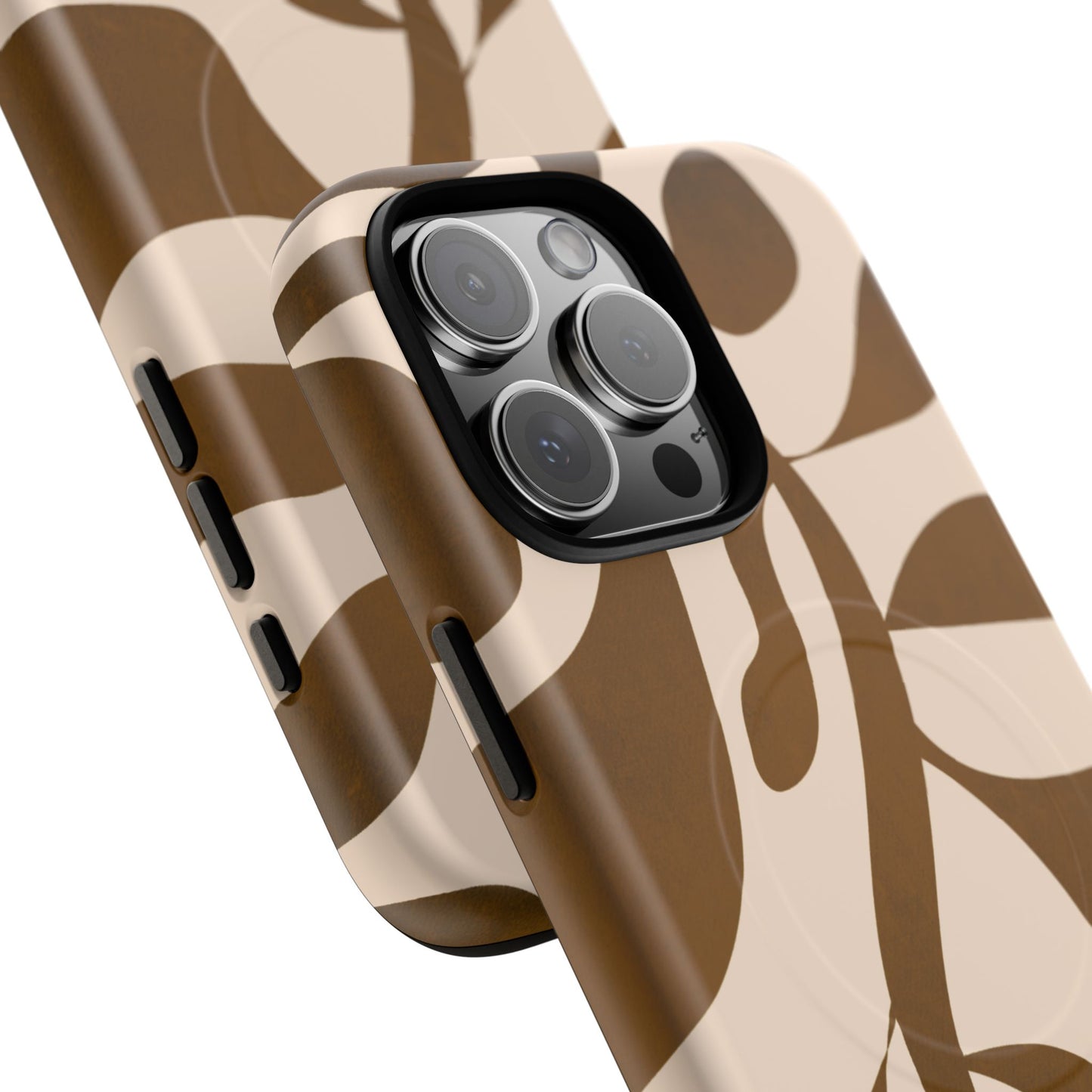 Brown Bonnet Stylish Tough Magnetic Phone Case - Trendy Abstract Design